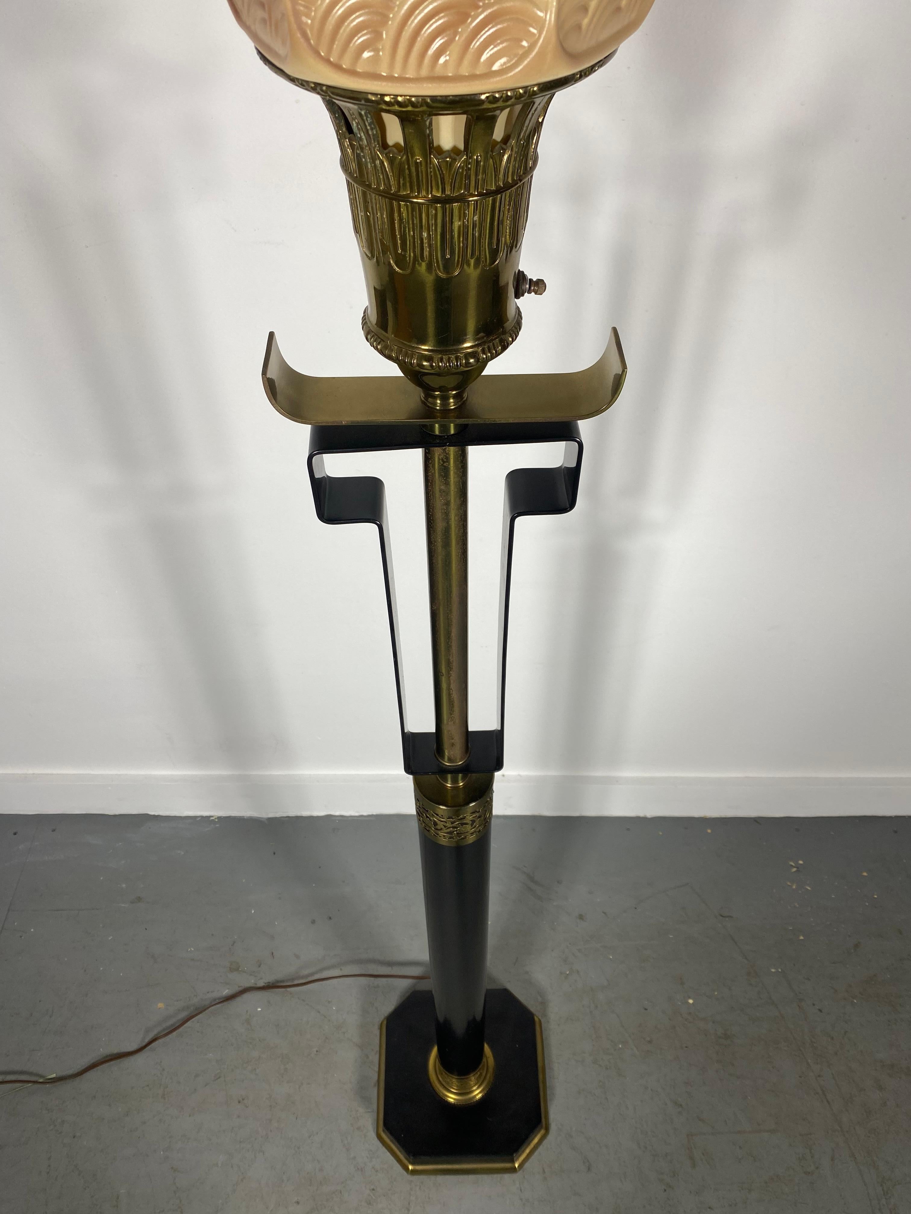 Asian Modernist Torchere / Floor Lamp, Attributed to James Mont, 1940s For Sale 1