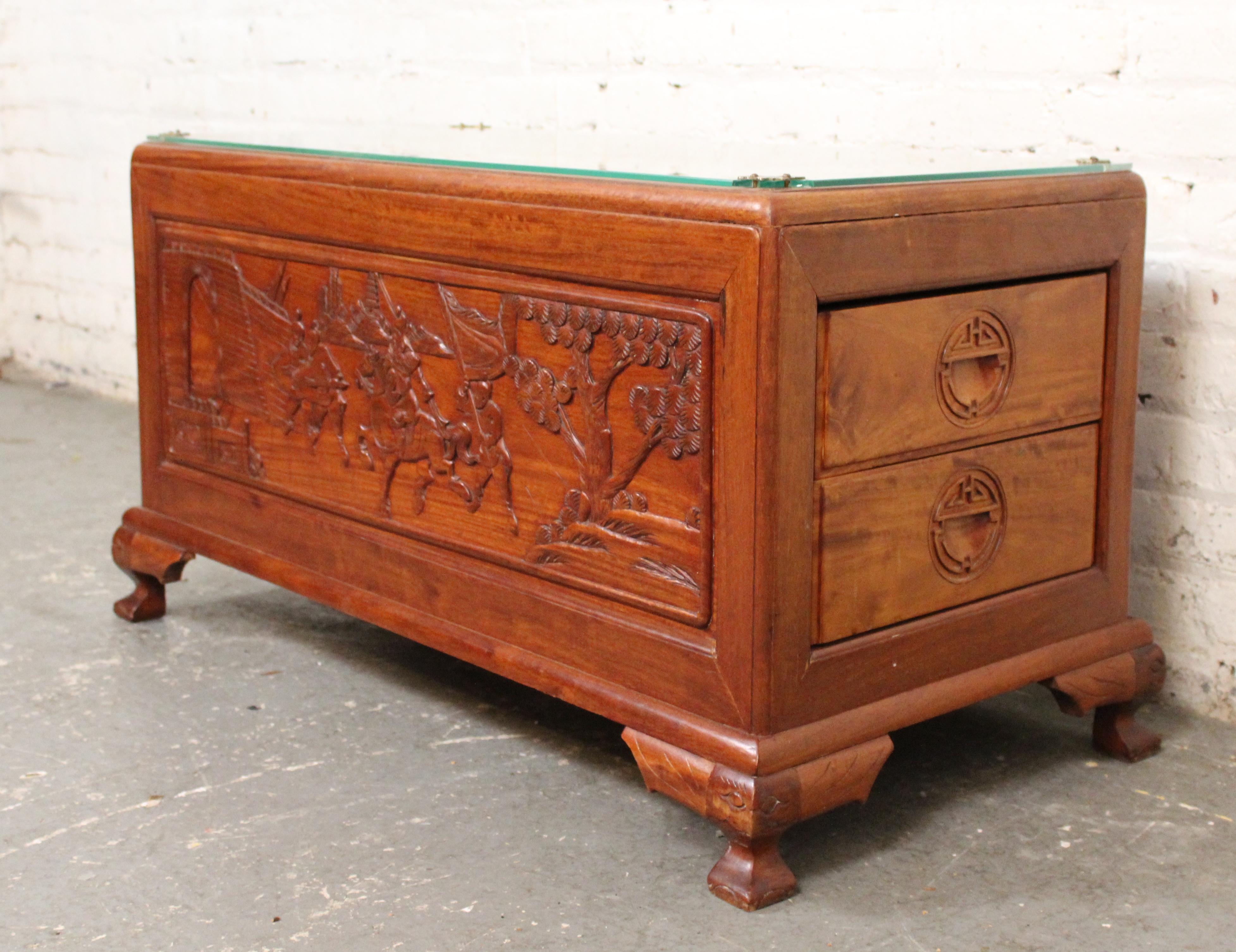 Chinoiserie Asian Motif Coffee Table For Sale