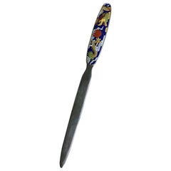 Asian Motif Enamel Cloisonné Letter Opener, circa 1970s