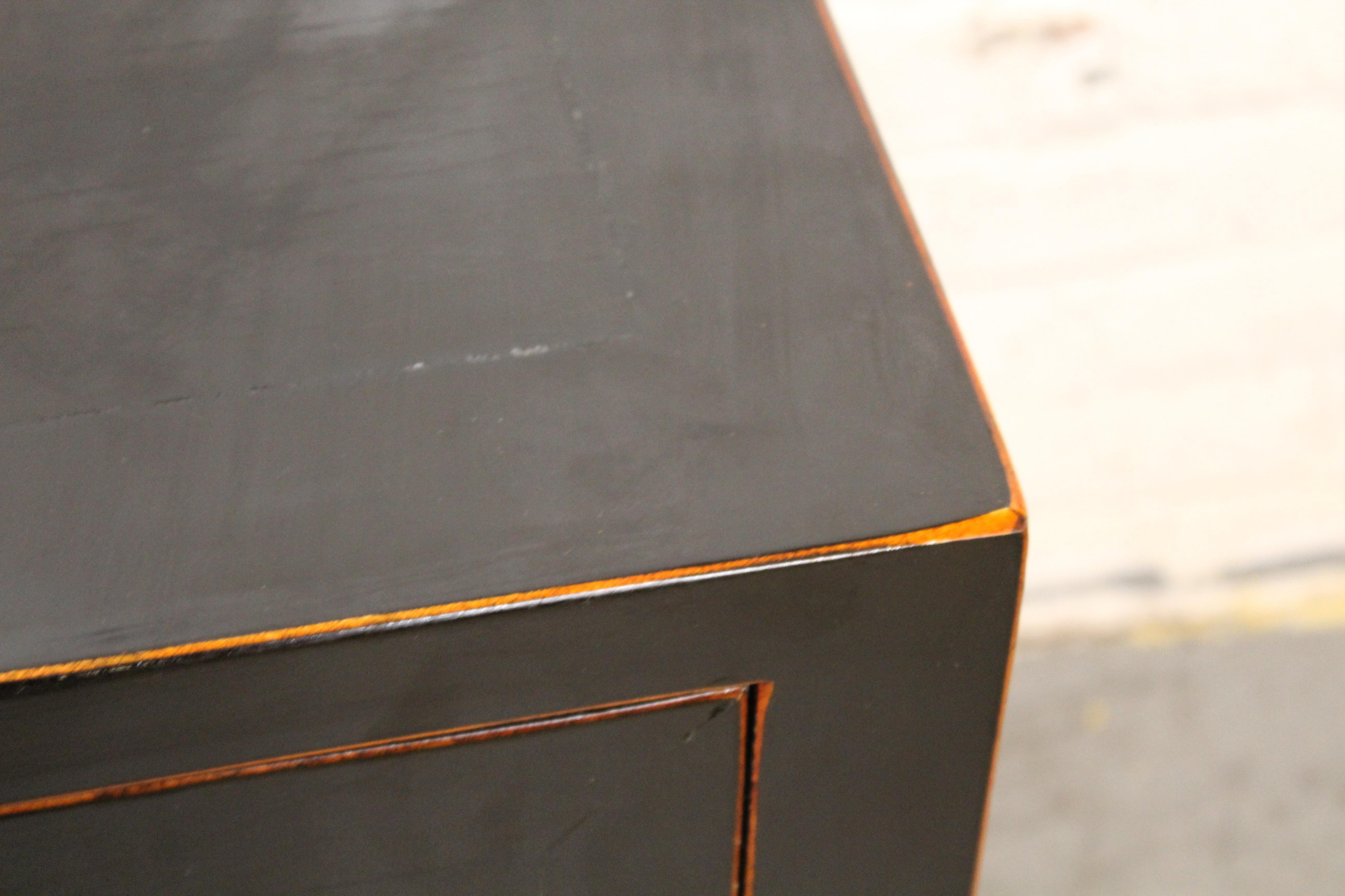 Asian Motif Lacquered Console Cabinet For Sale 8