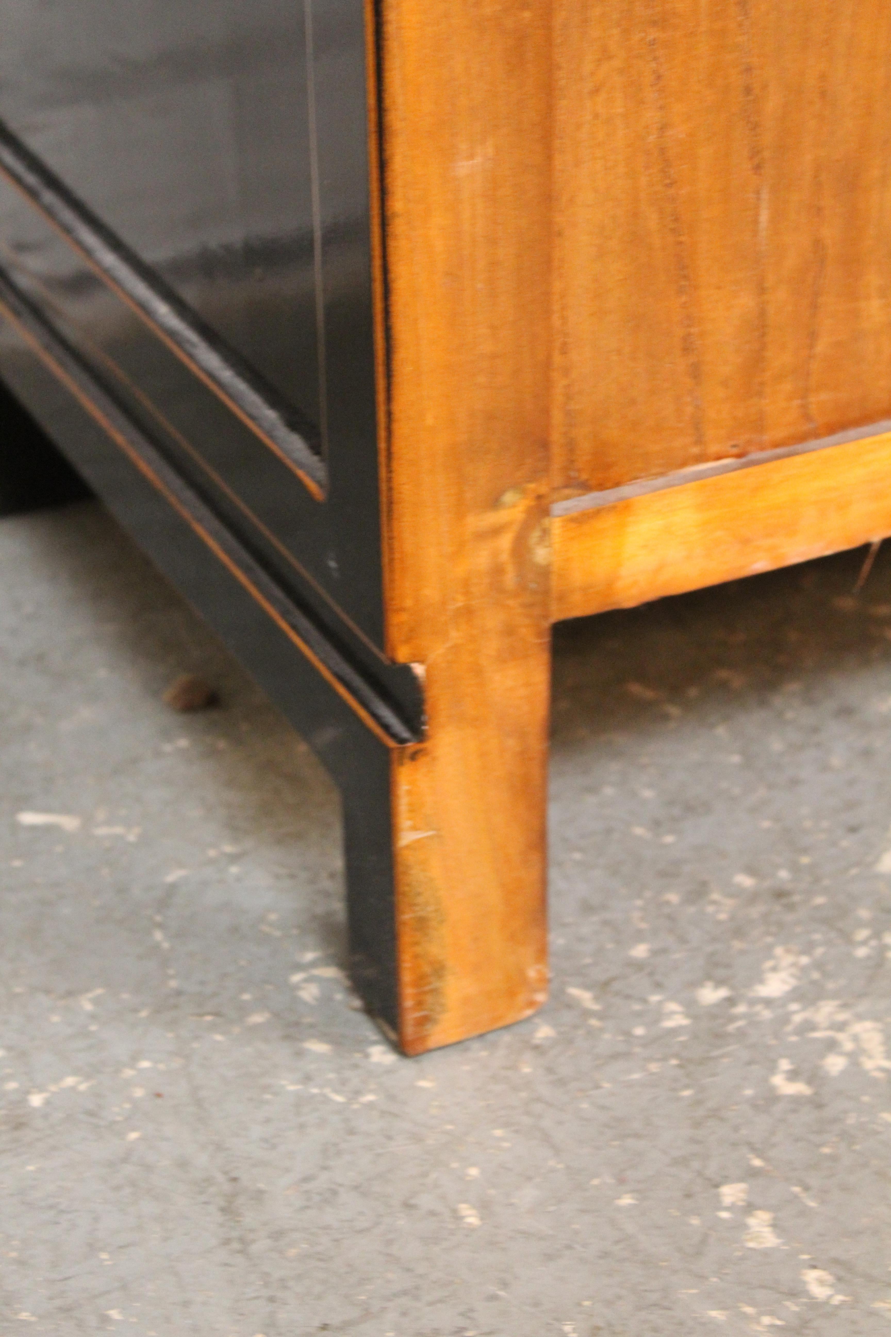 Asian Motif Lacquered Console Cabinet For Sale 9