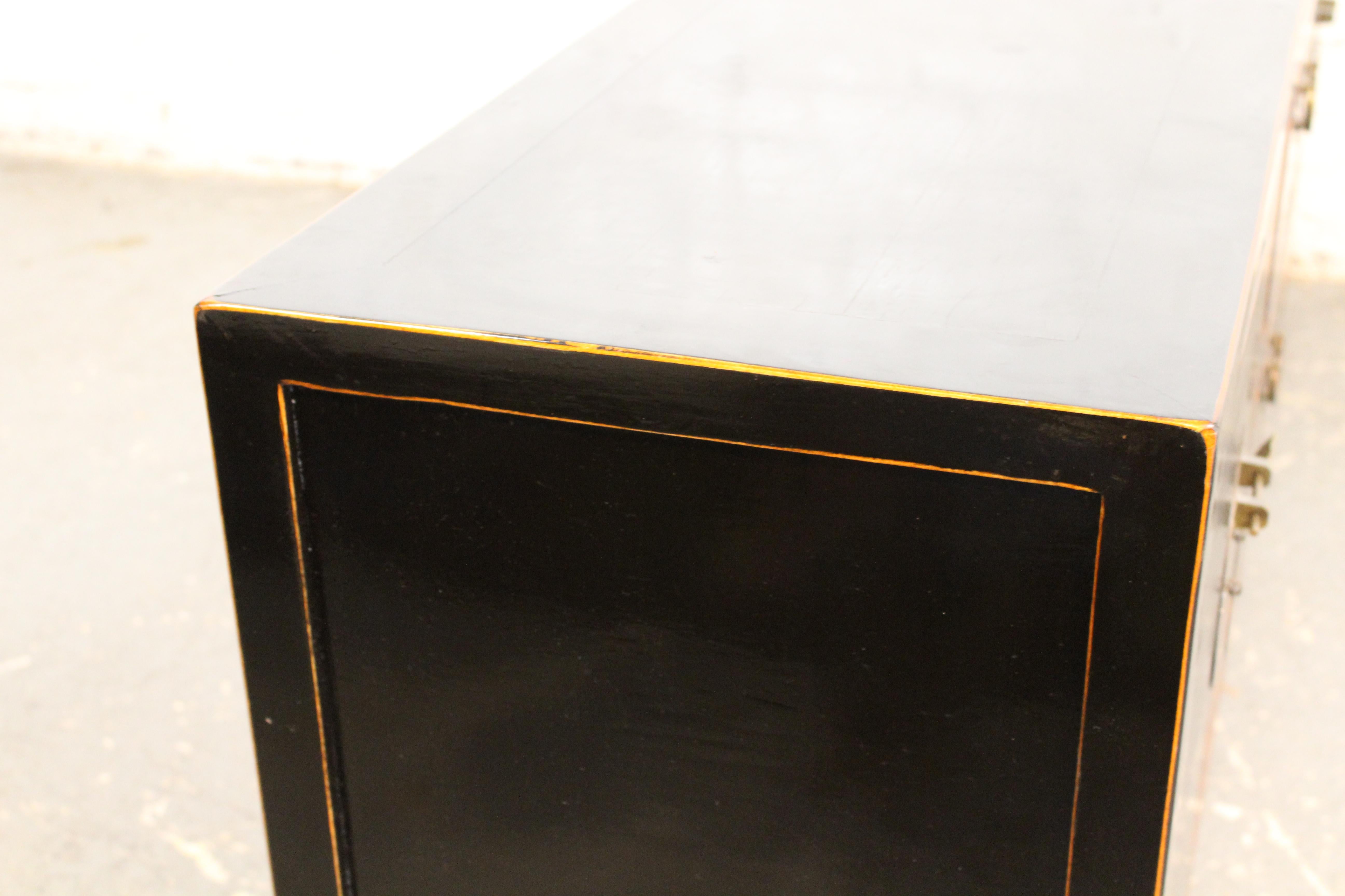 Asian Motif Lacquered Console Cabinet For Sale 10