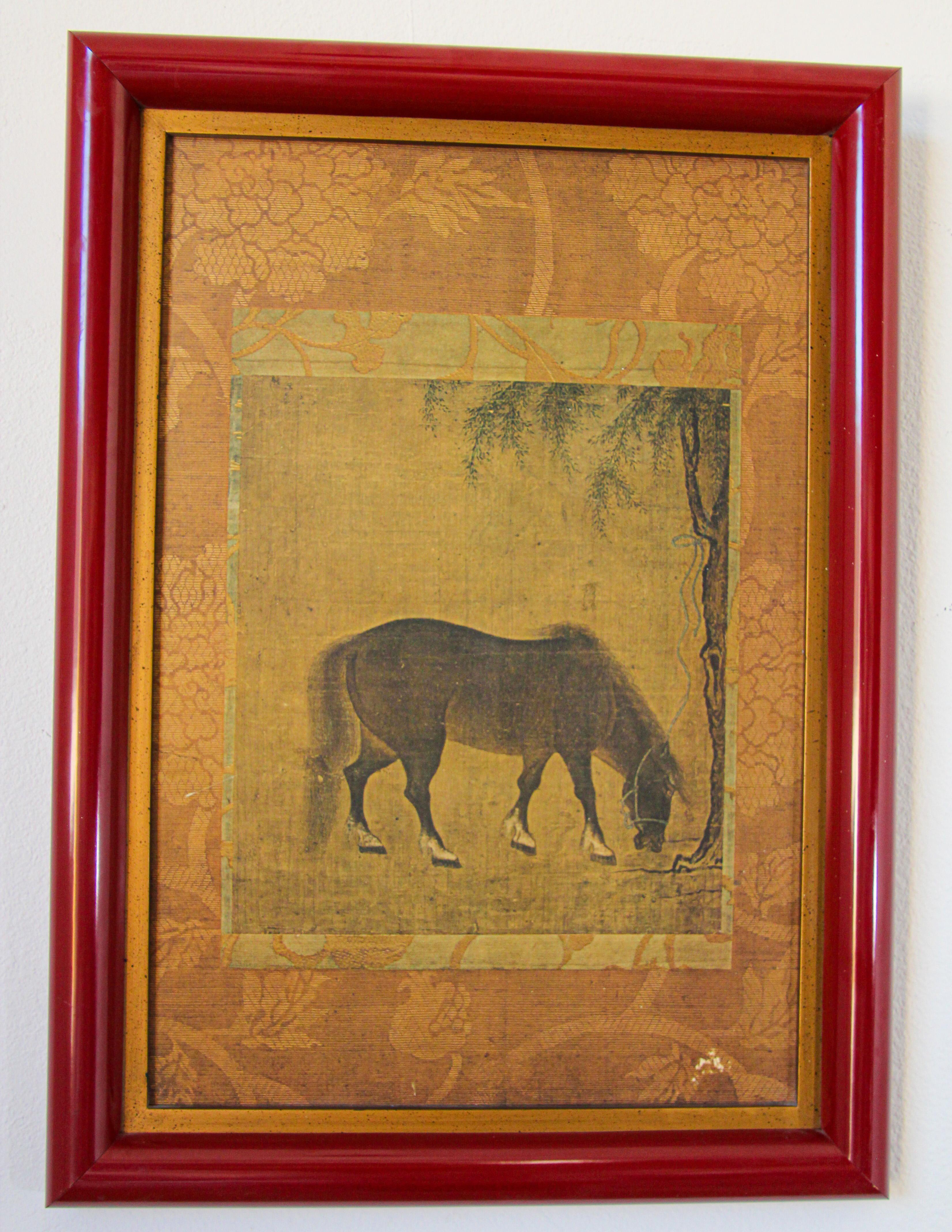 Agra Imprimé cheval chinois asiatique en vente