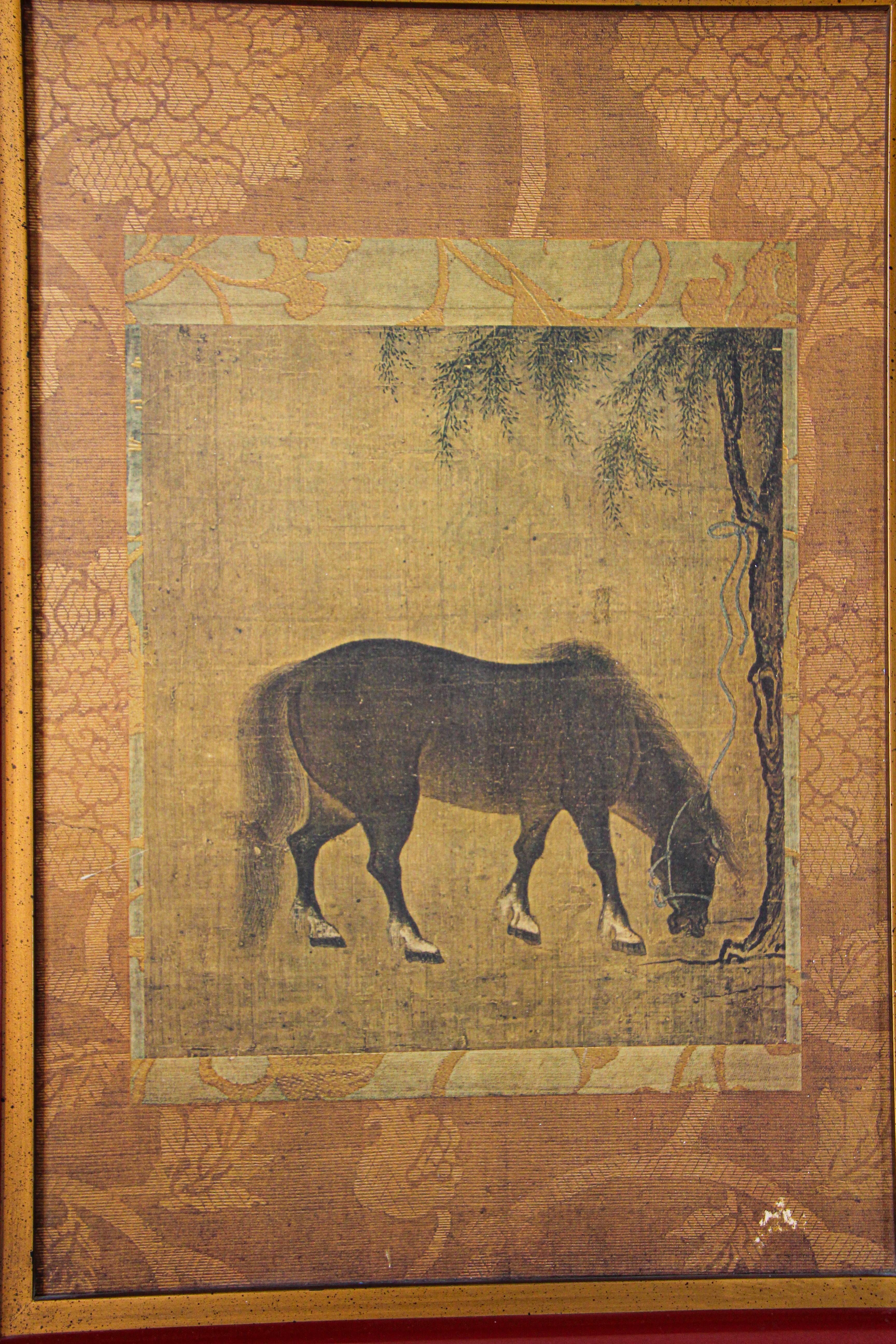 Indien Imprimé cheval chinois asiatique en vente