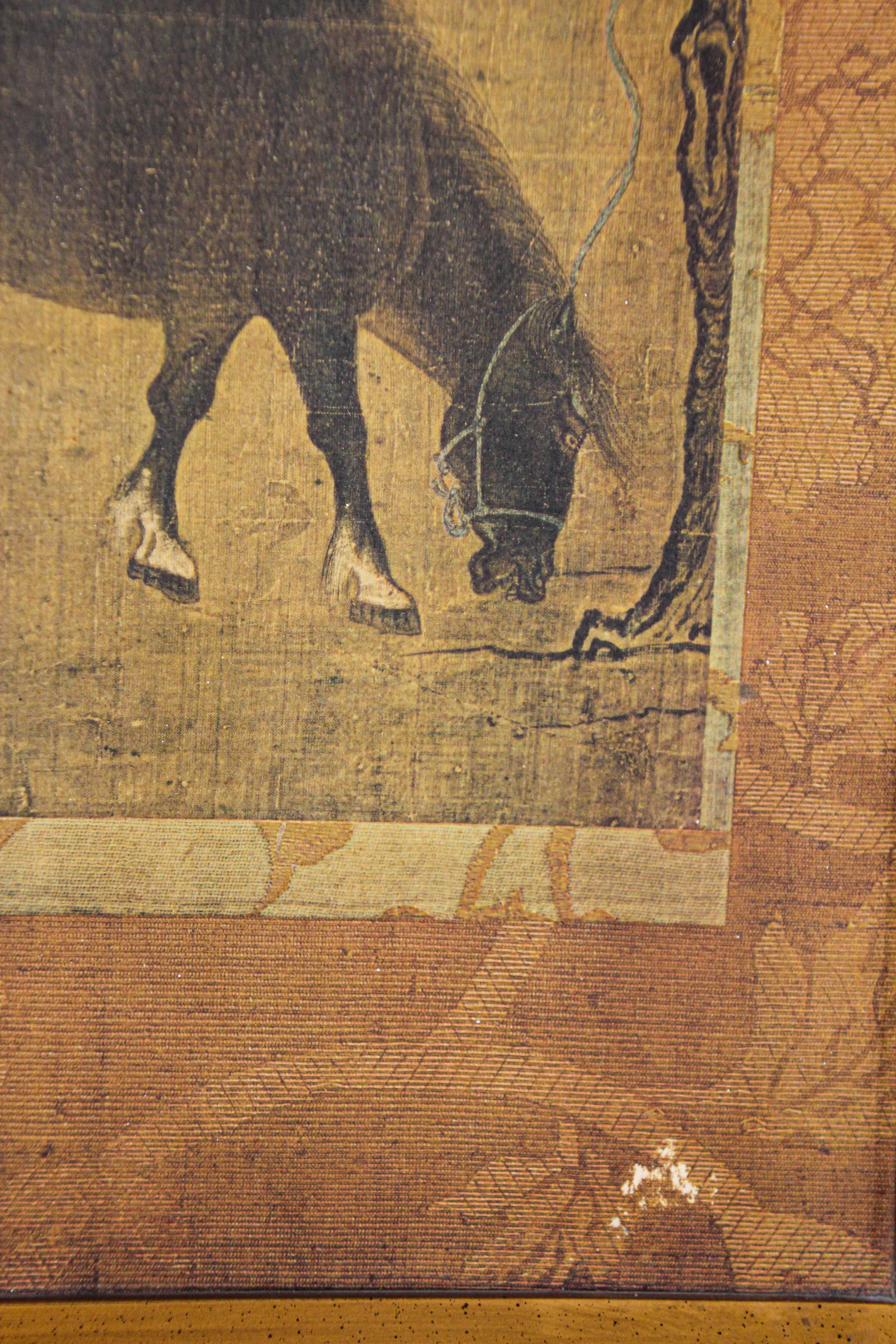 20ième siècle Imprimé cheval chinois asiatique en vente