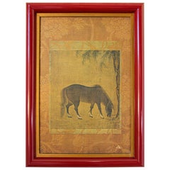 Vintage Asian Chinese Horse Print