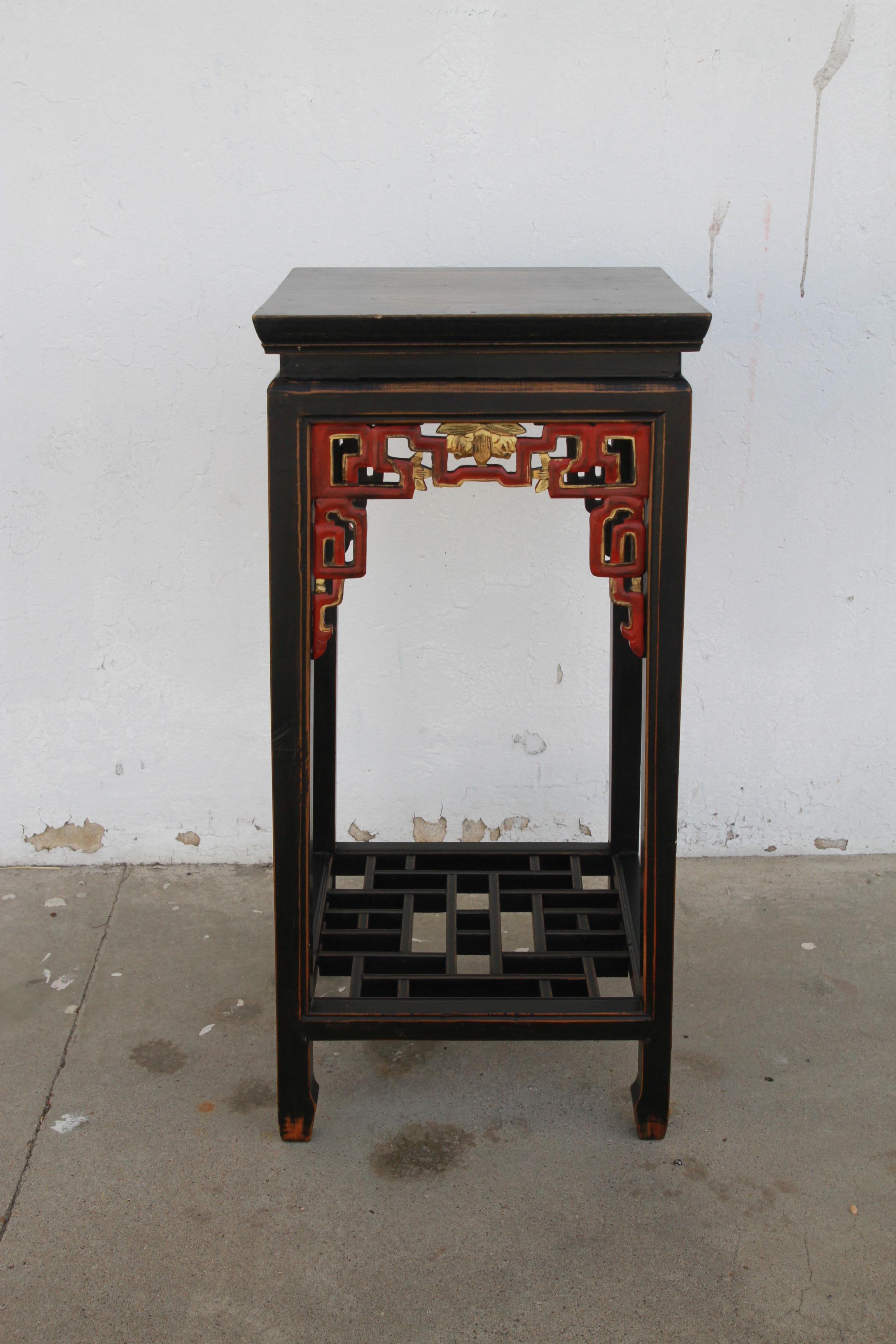 19th Century Chinese Qing Period Plant Stand Pedestal In Good Condition For Sale In Pasadena, TX