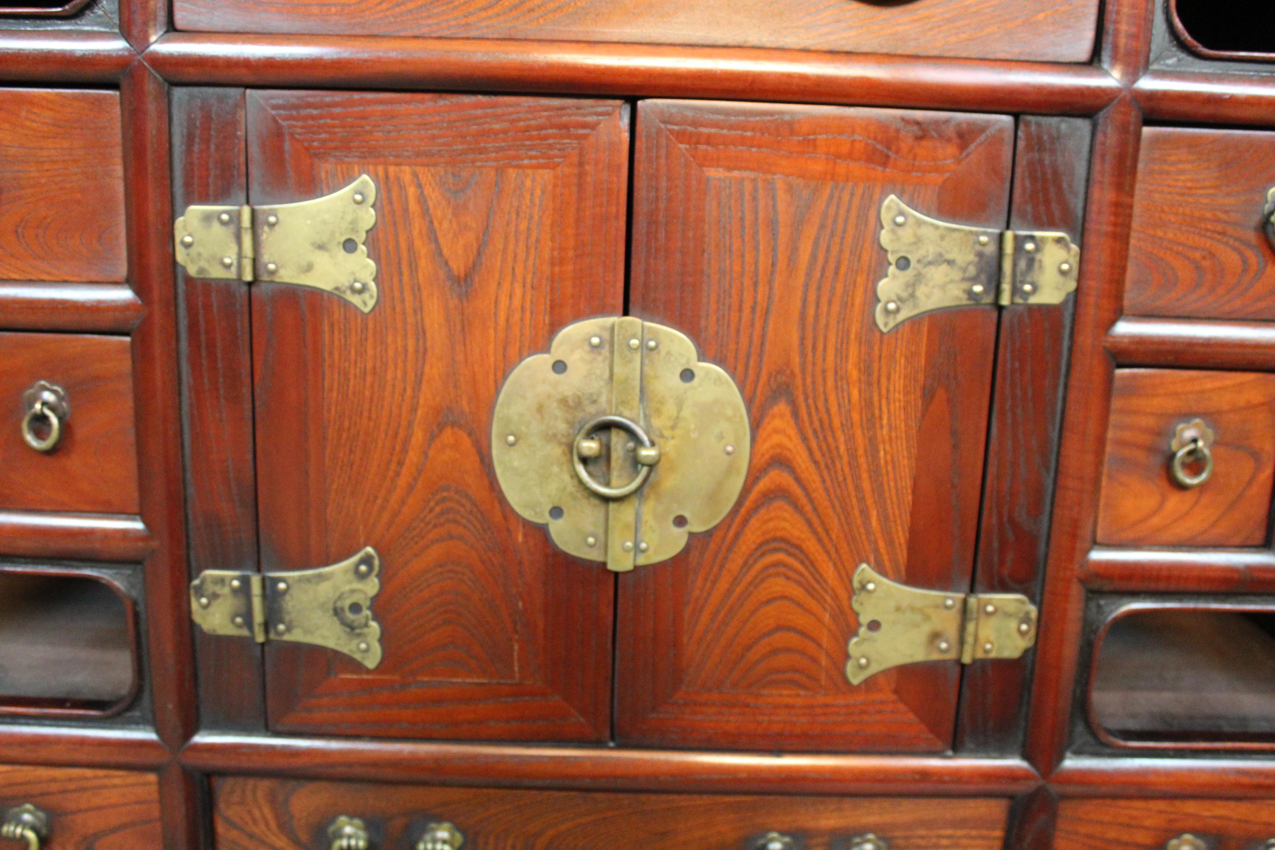 Brass Asian Pagoda Buffet For Sale