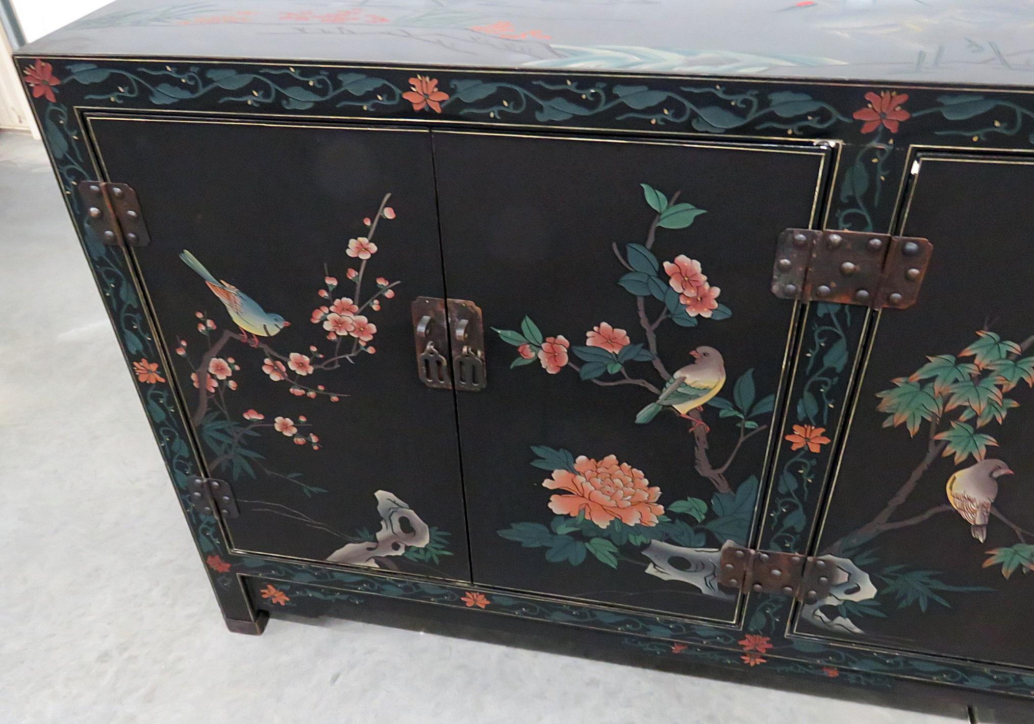 Painted Asian Paint Decorated Cabinet