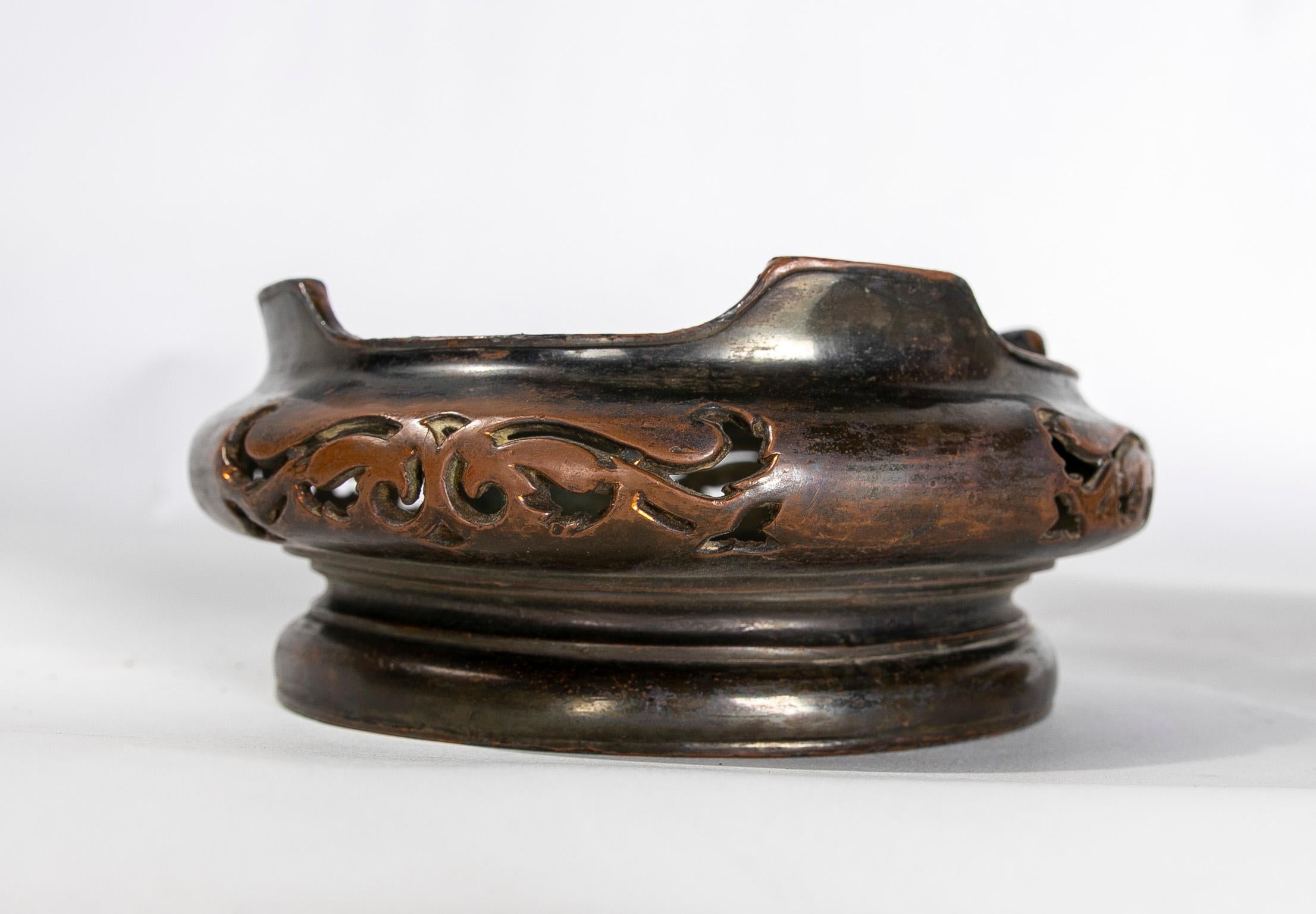 Asian Pair of Bronze Bases for Ceramics 11