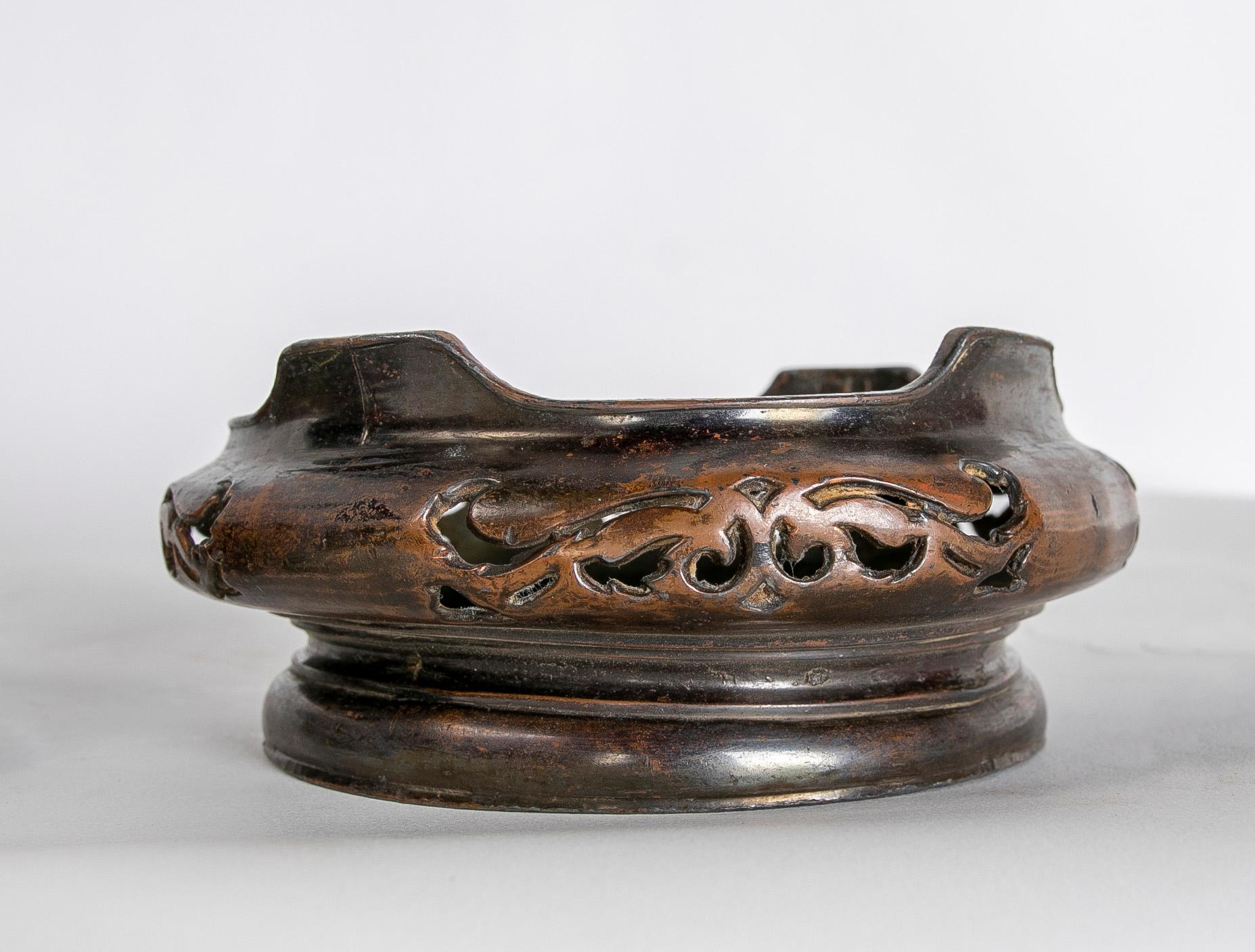 Asian Pair of Bronze Bases for Ceramics 12