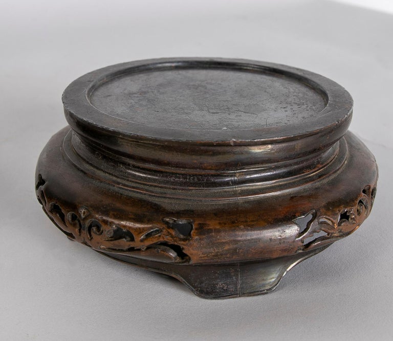 Asian Pair of Bronze Bases for Ceramics For Sale at 1stDibs