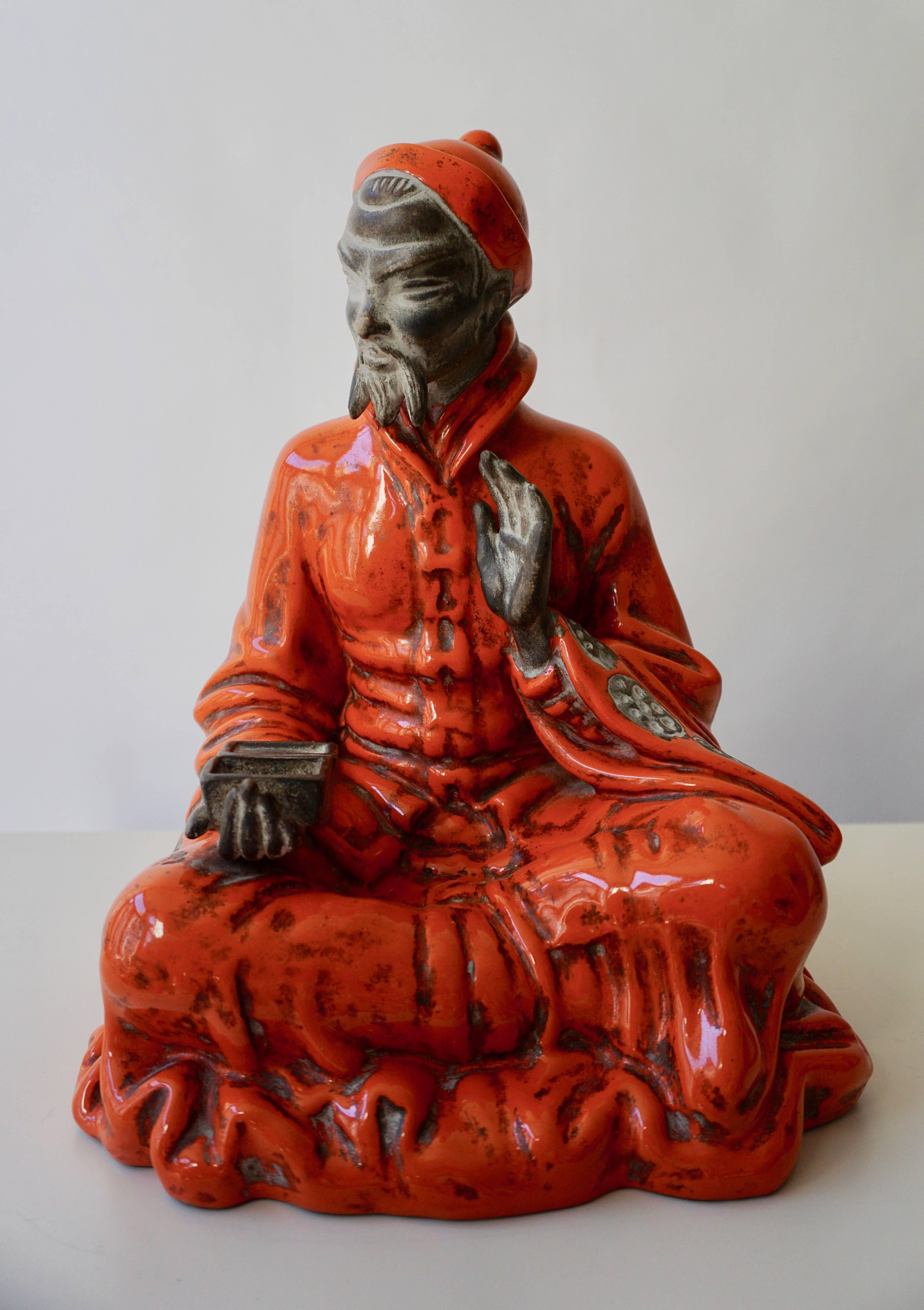 Asian Philosopher Table Lamp For Sale 3