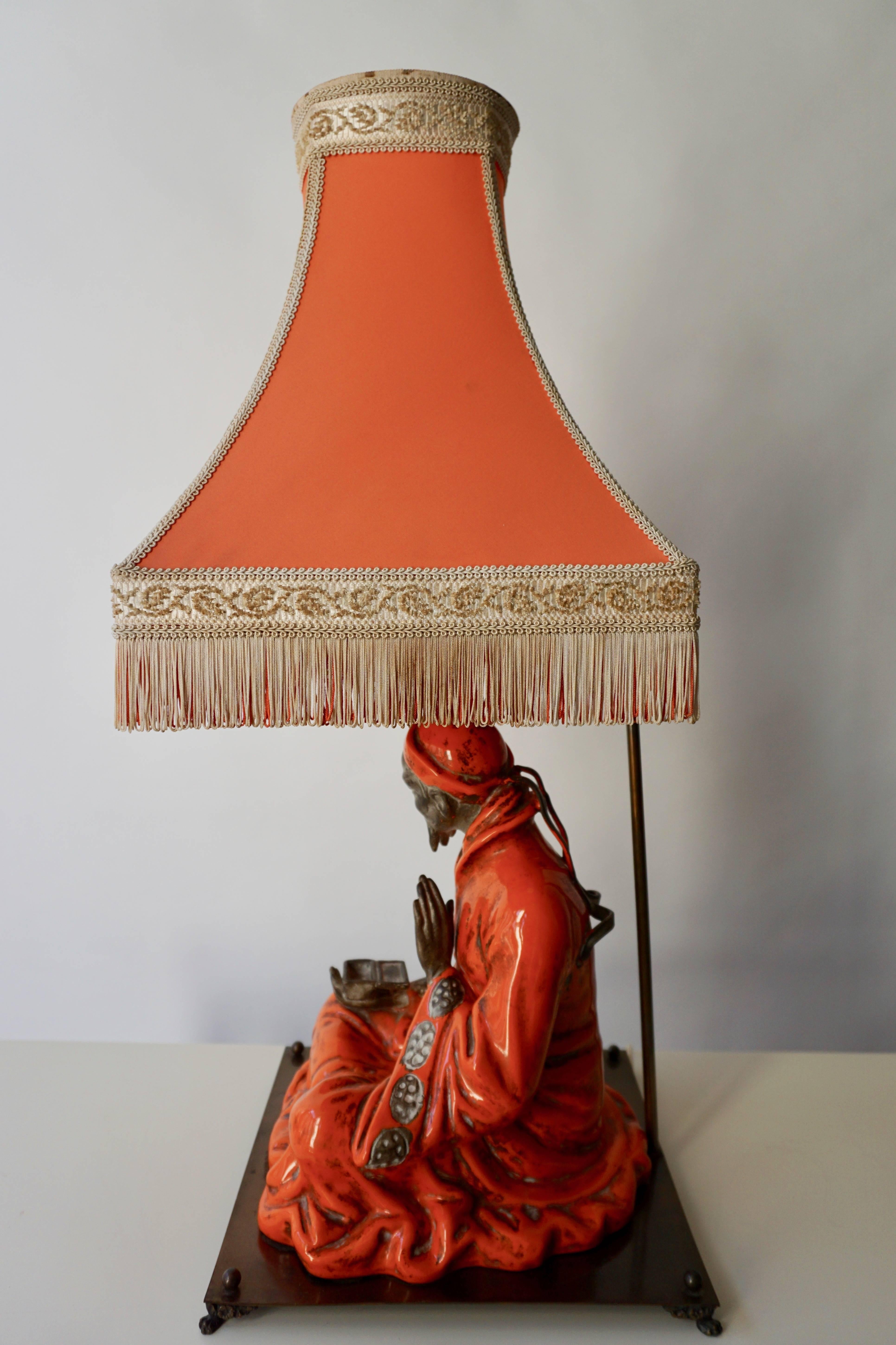 Italian Asian Philosopher Table Lamp For Sale