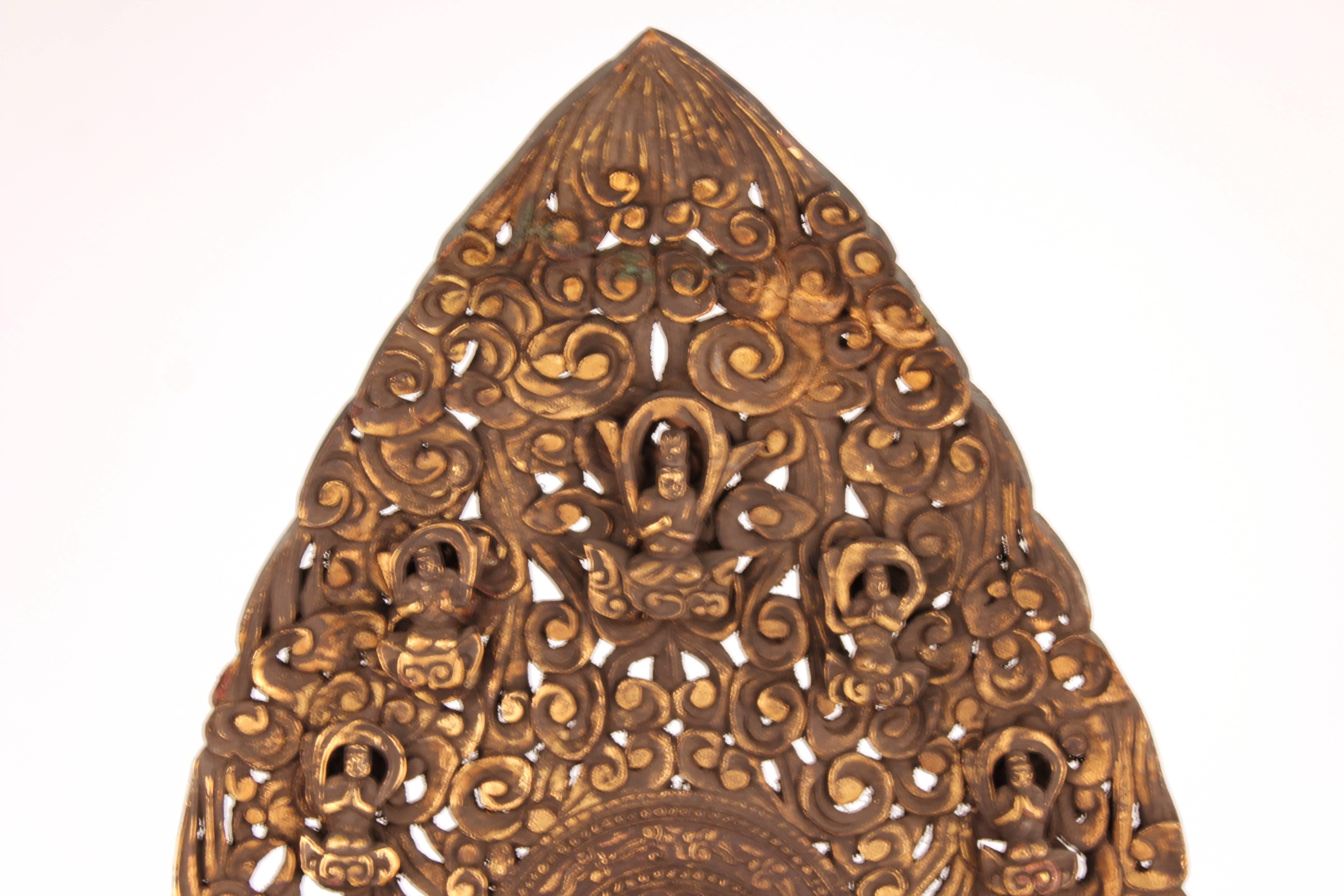Japanese Polychrome Wood Buddha in Anjali Mudra 1