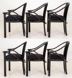 Asian Postmodern Lacquer Double Horseshoe Chairs 6
