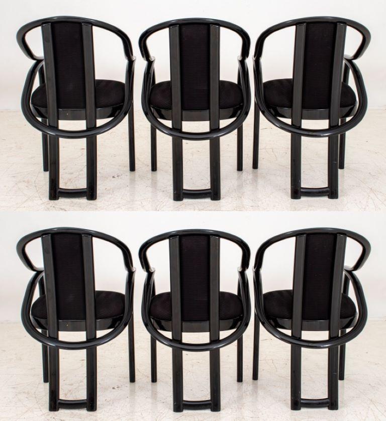 Post-Modern Asian Postmodern Lacquer Double Horseshoe Chairs 6