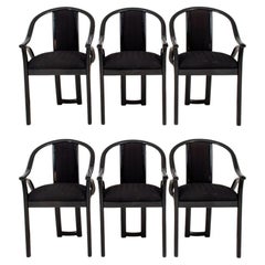 Asian Postmodern Lacquer Double Horseshoe Chairs 6