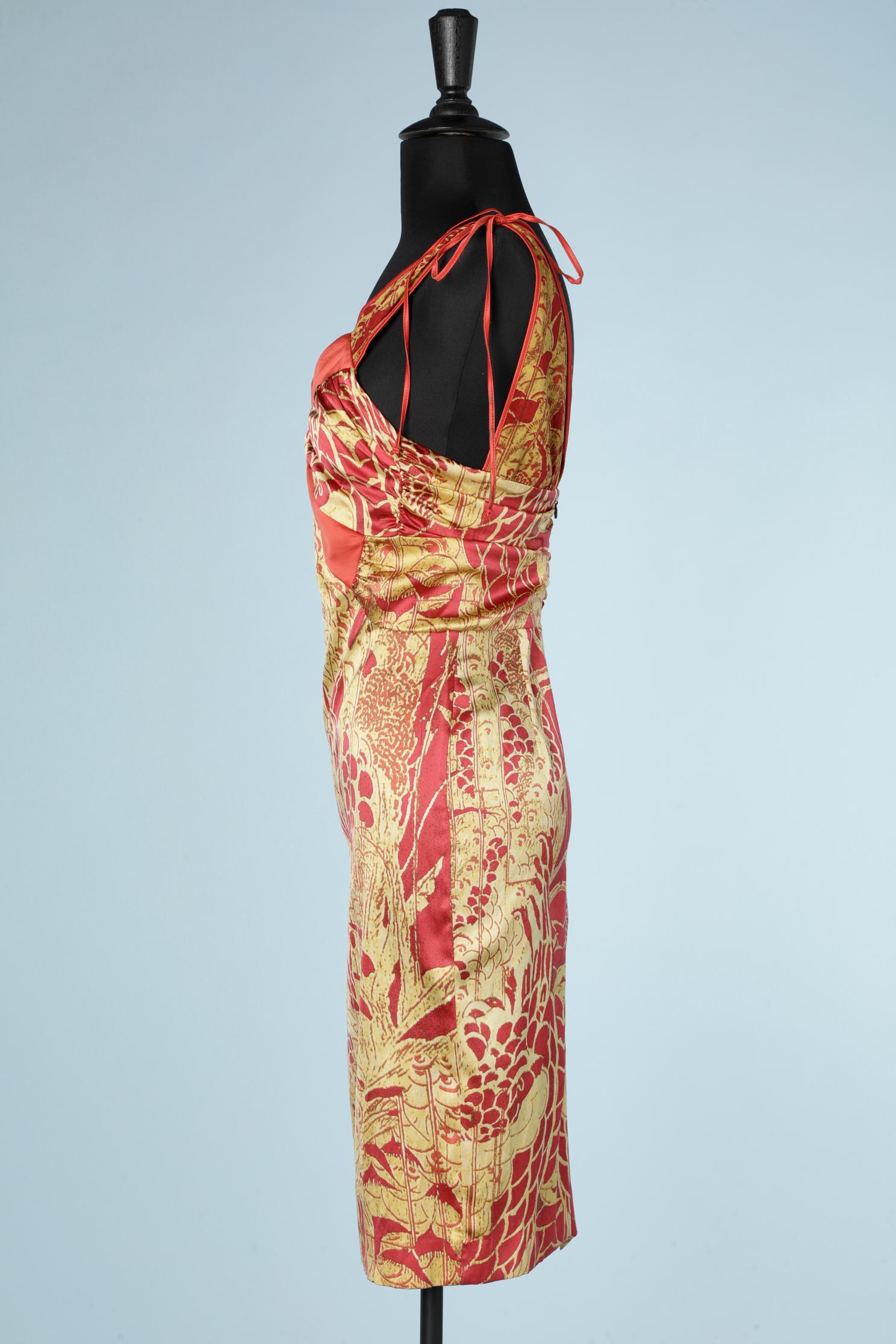 Asian printed silk dress Just Cavalli By Roberto Cavalli  In Excellent Condition For Sale In Saint-Ouen-Sur-Seine, FR