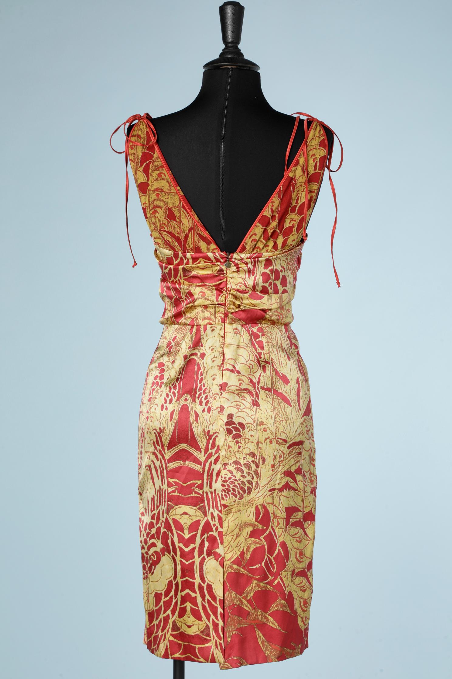 Women's Asian printed silk dress Just Cavalli By Roberto Cavalli  For Sale