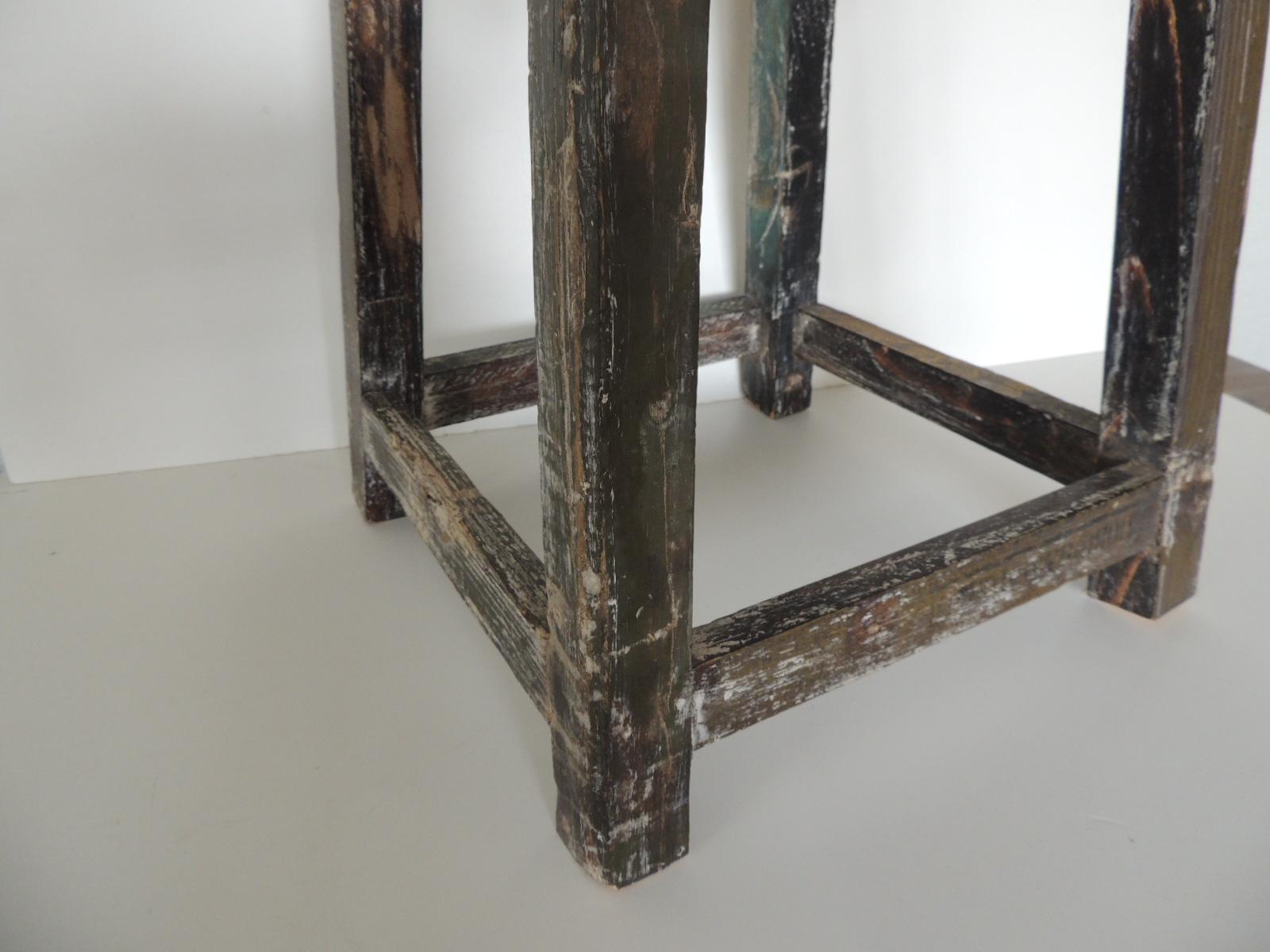Balinese Asian Reclaimed Wood Square Stand
