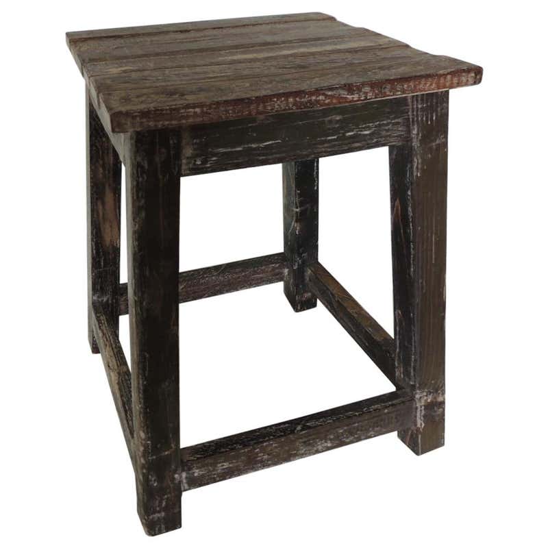 Reclaimed Wood Side Table at 1stdibs