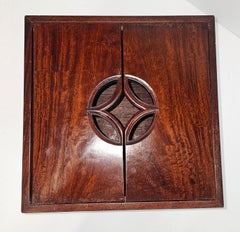 Asian Rosewood and Brass Wine Bucket / Planter with Military Campaign Handles