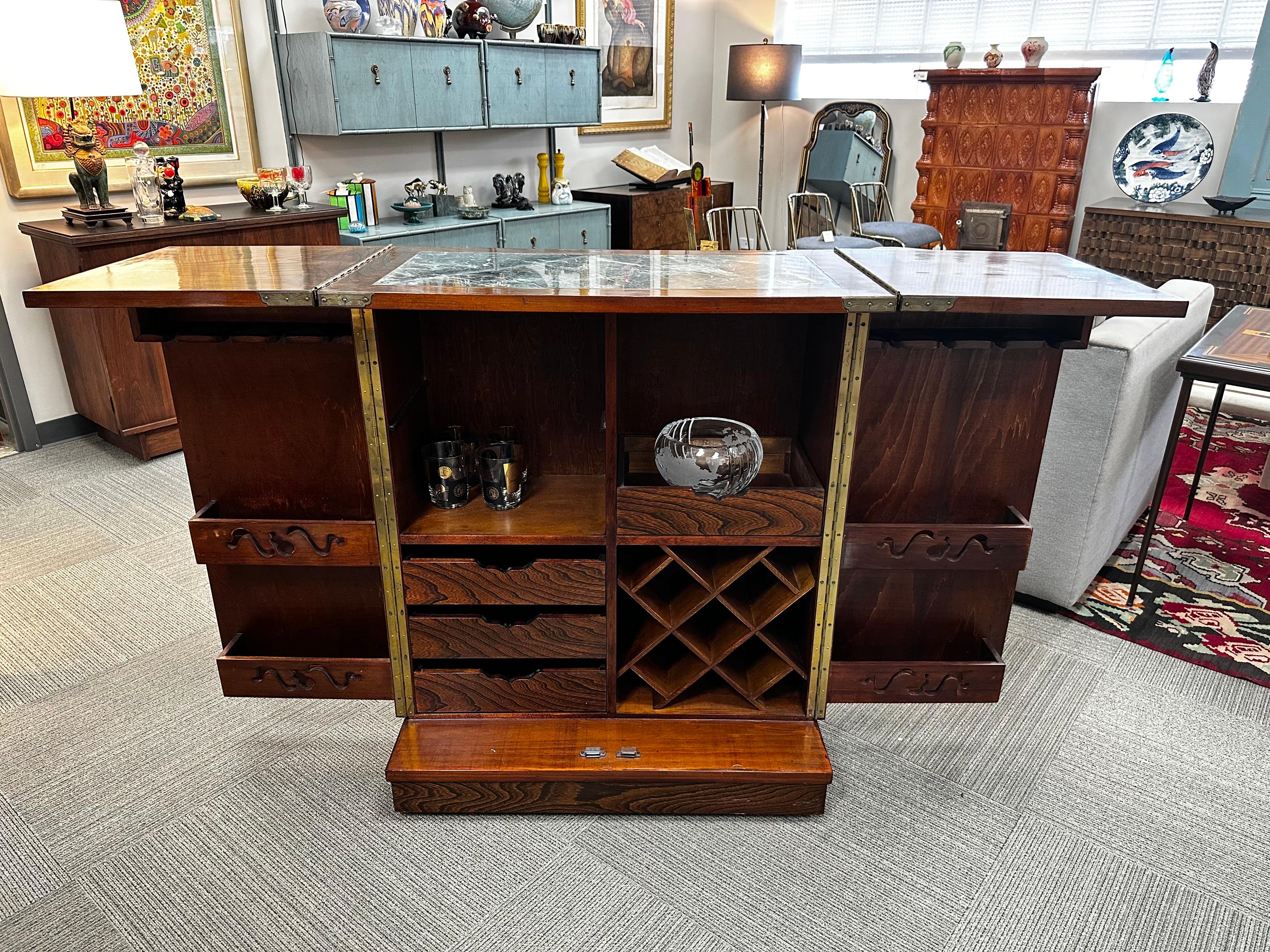 Bar double face asiatique rosewood en vente 5