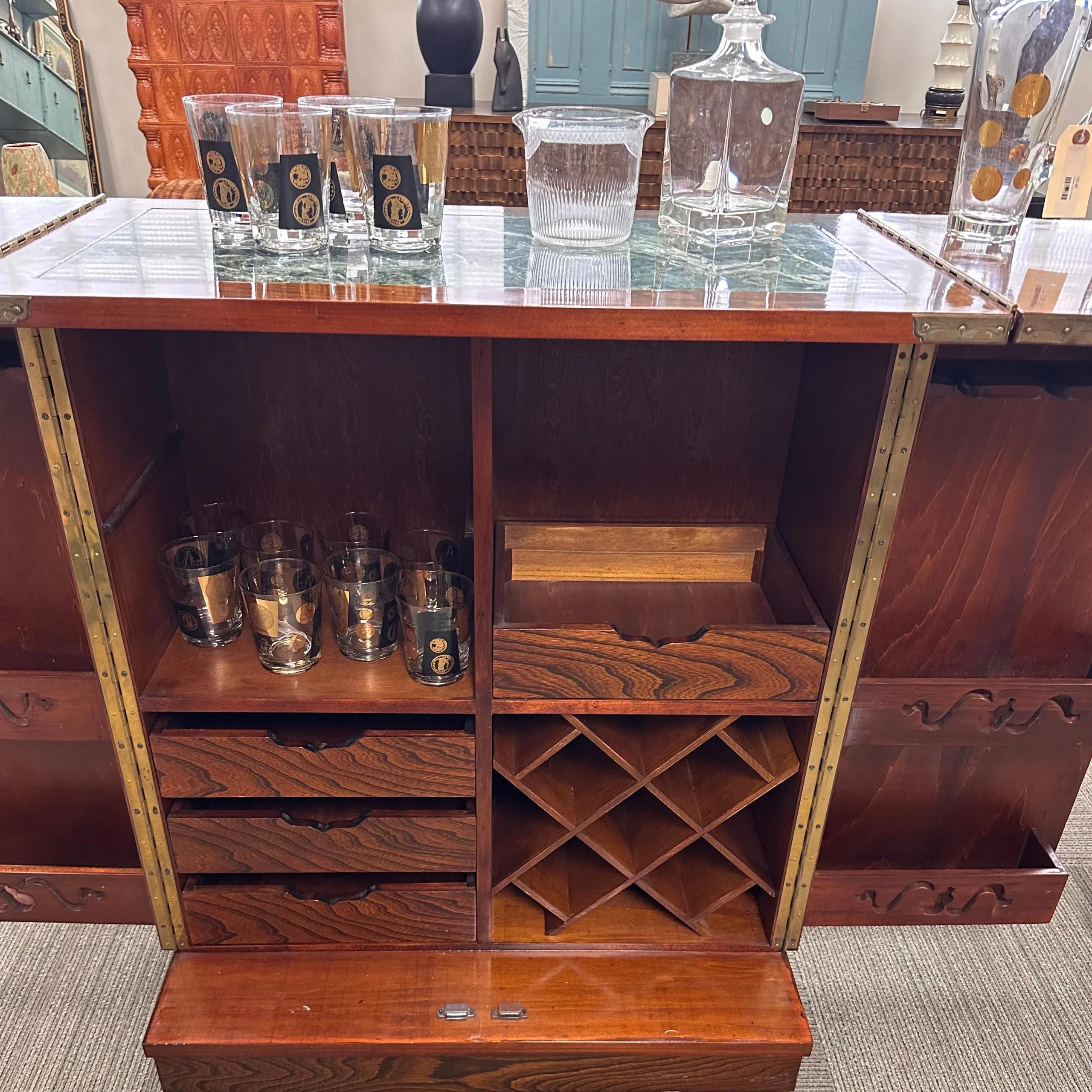 Bar double face asiatique rosewood en vente 6