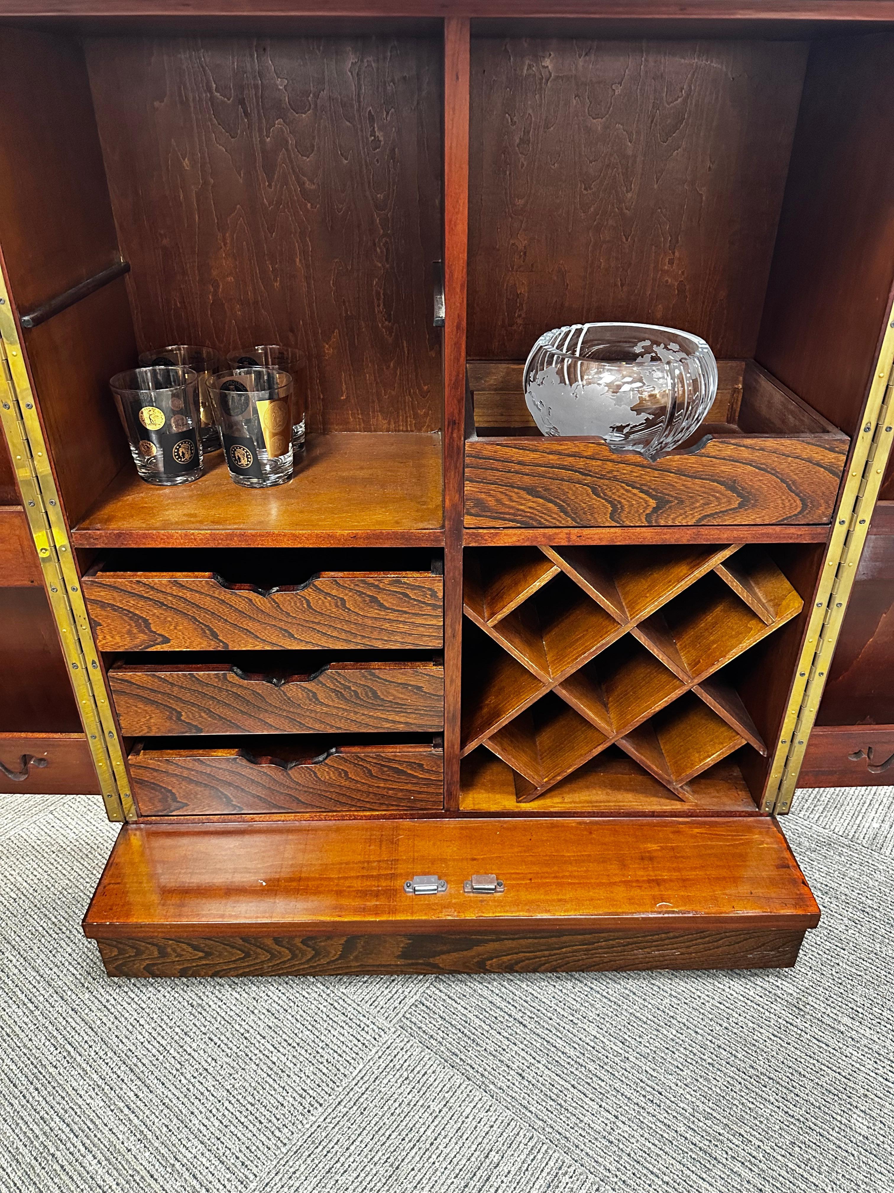 Bar double face asiatique rosewood en vente 9
