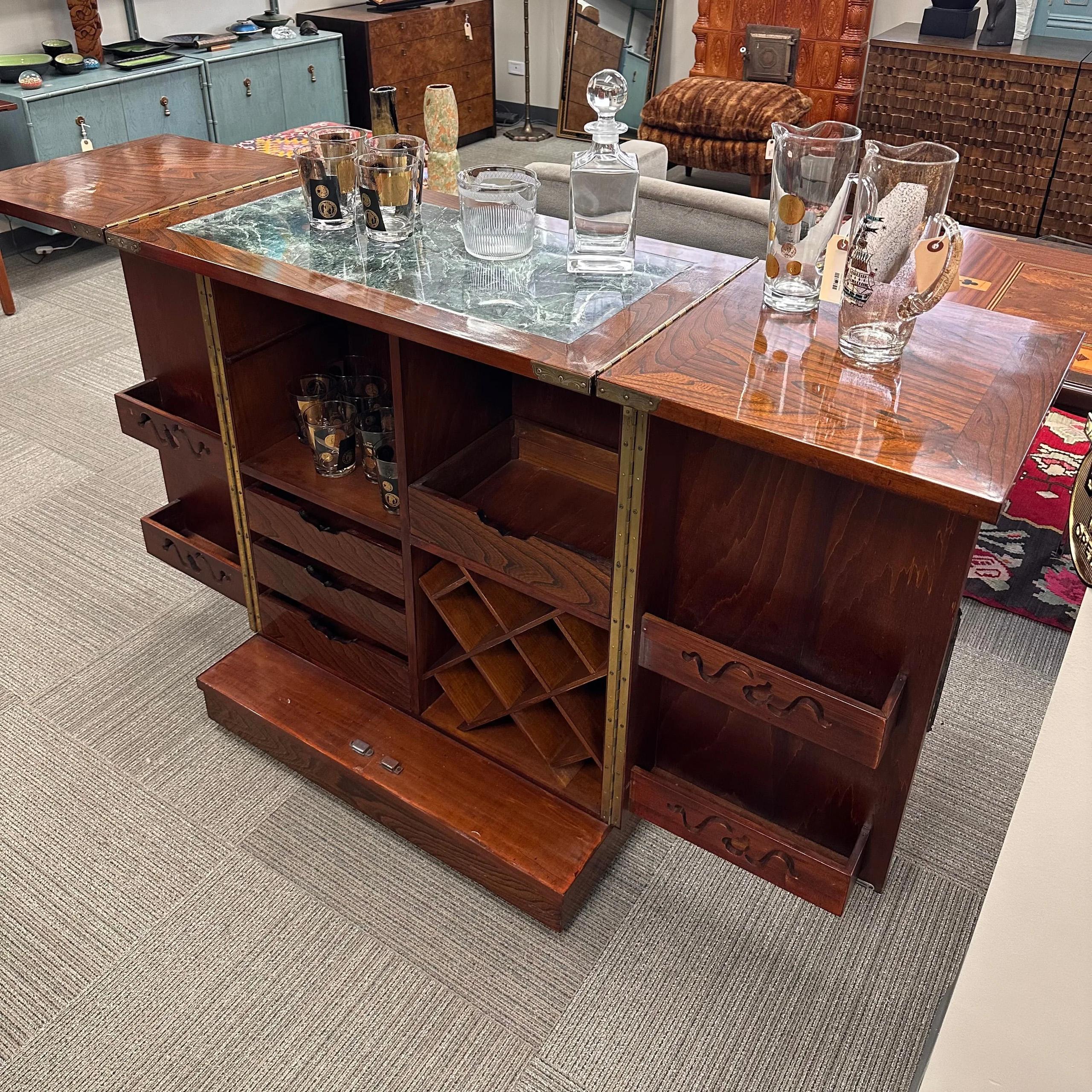 Bar double face asiatique rosewood en vente 10