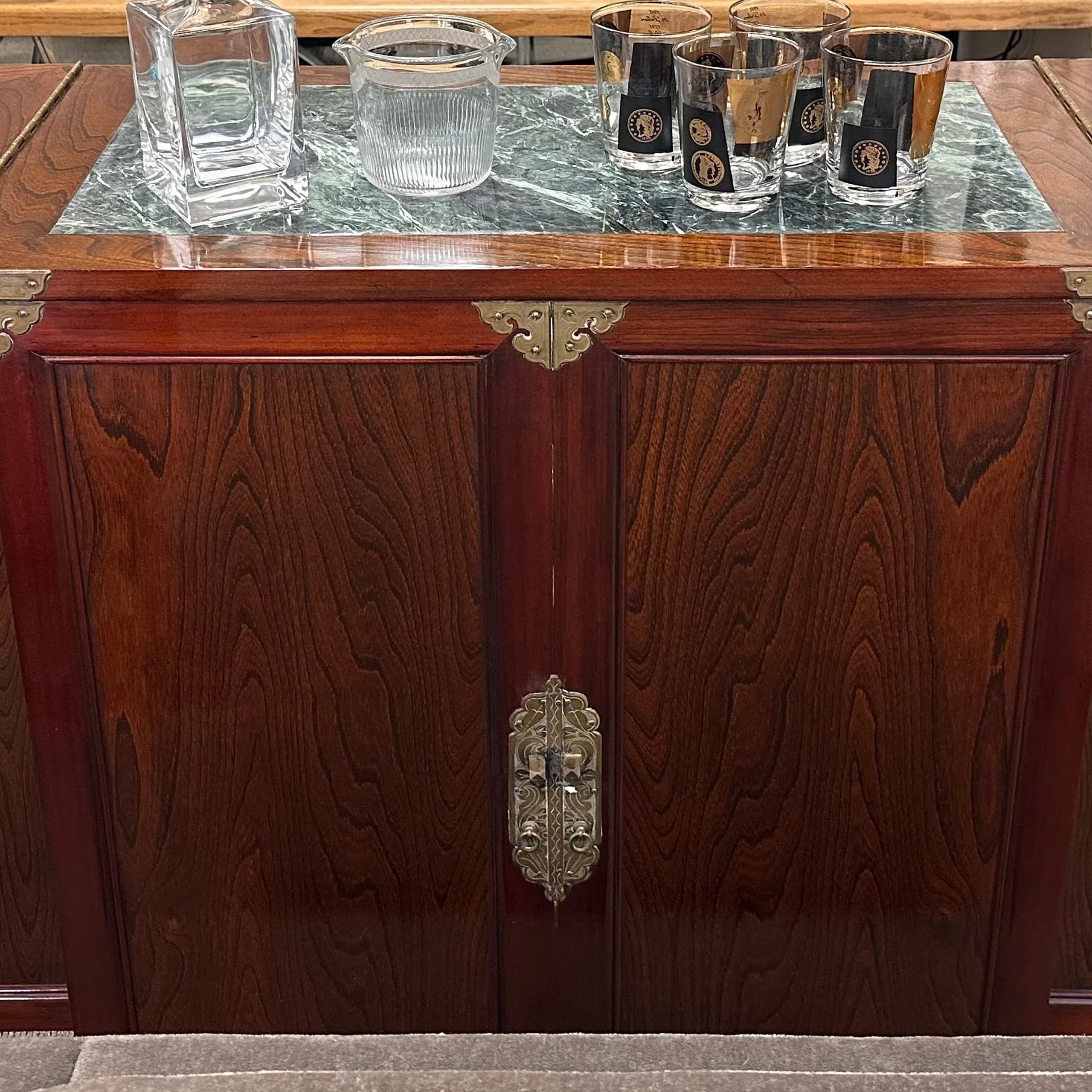 Poli Bar double face asiatique rosewood en vente