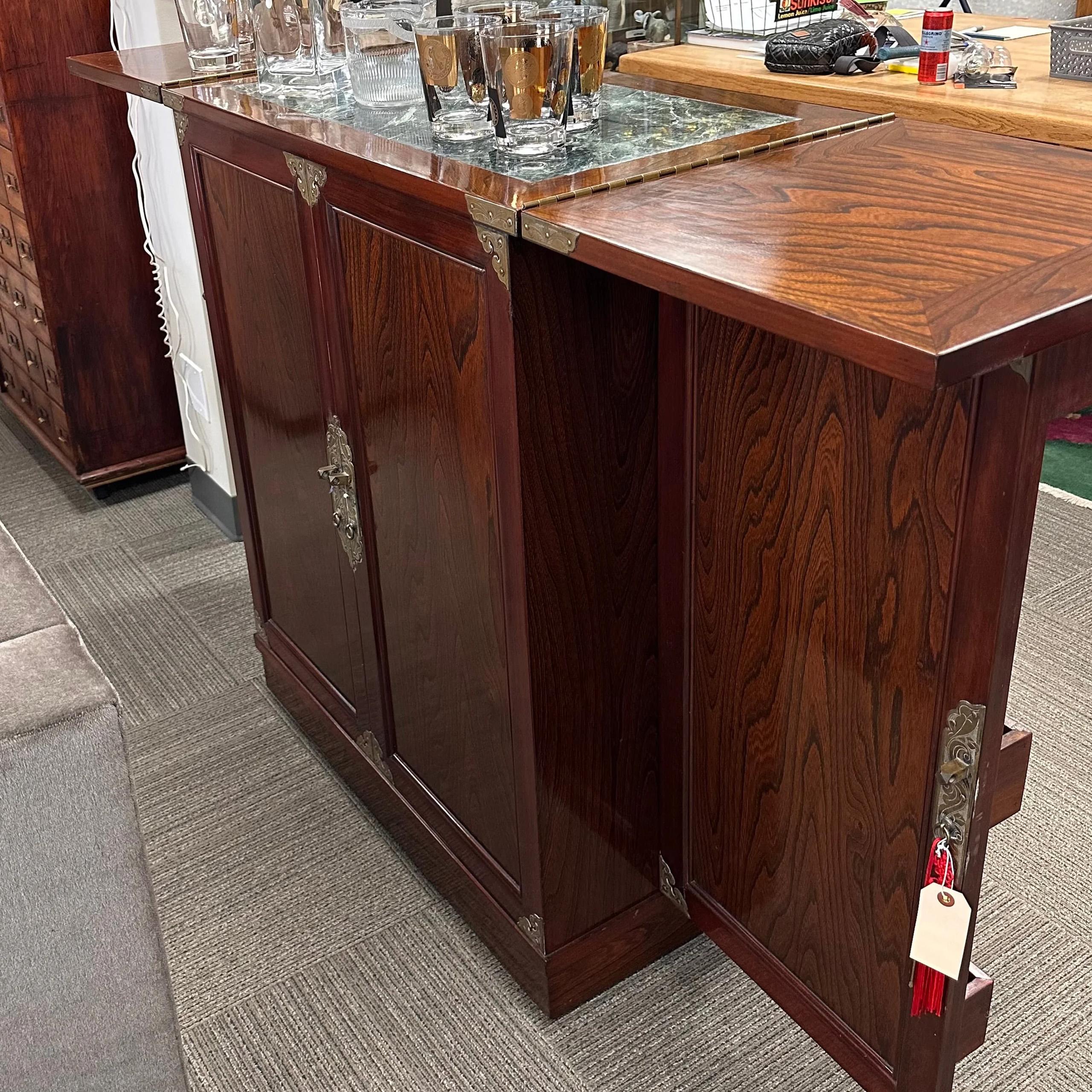 Bar double face asiatique rosewood en vente 1