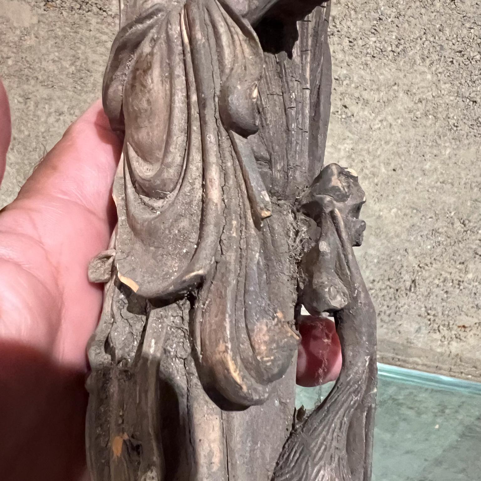 Asian Shòu Xīng Hand Carved Wood Sculpture Star of Longevity For Sale 6