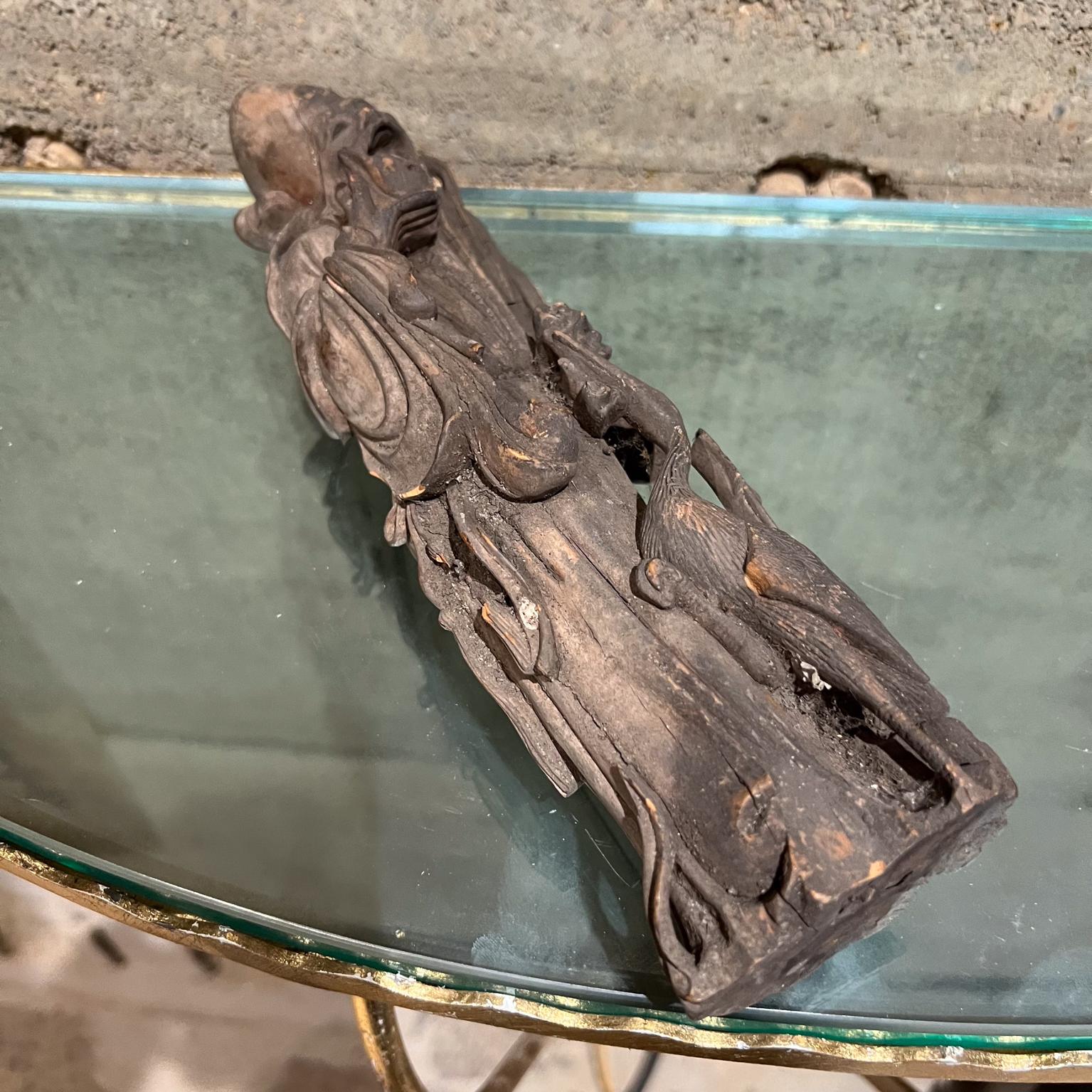 Scultura asiatica in legno intagliato a mano Stella della Longevità Shòu Xīng in vendita 11