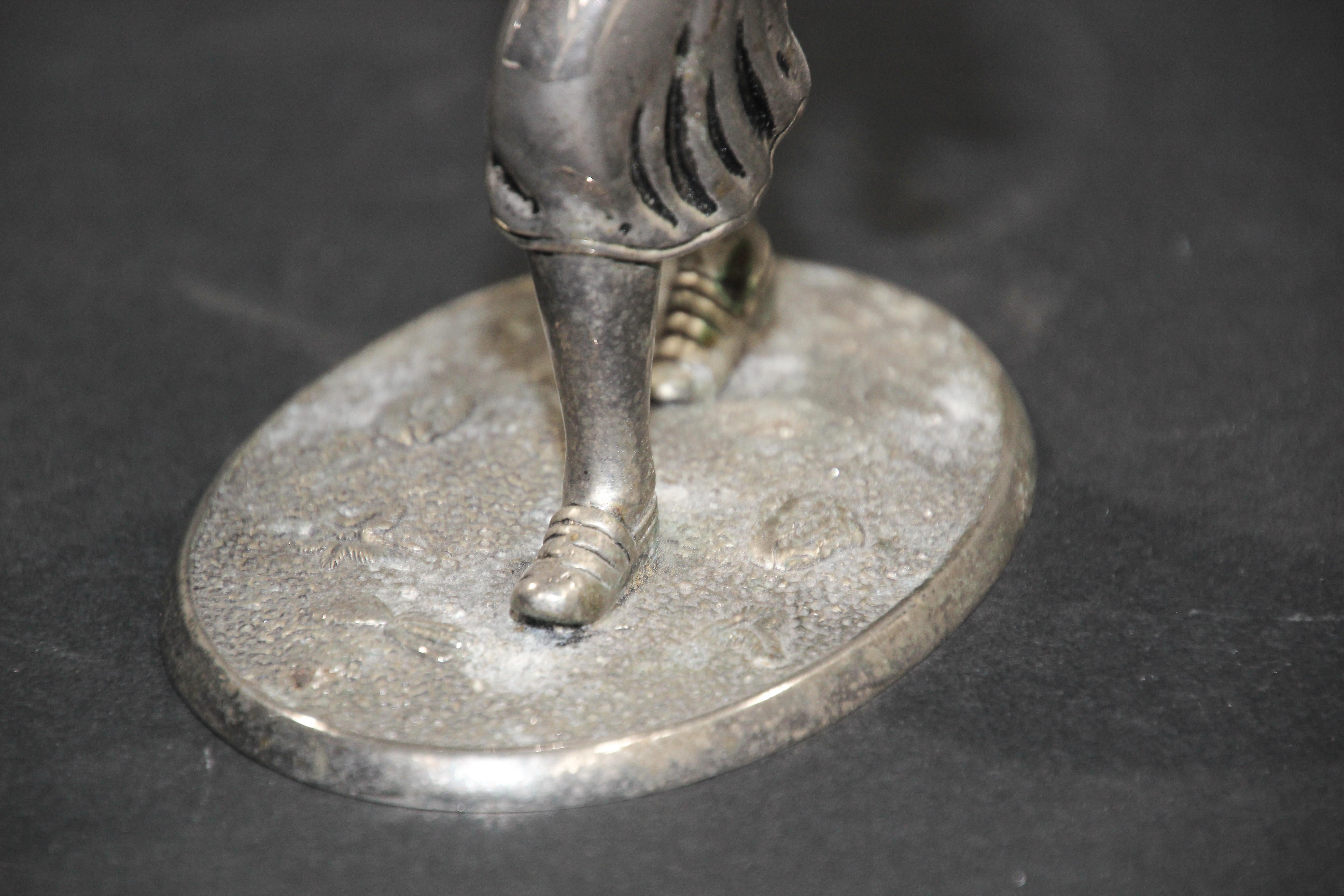 Asian Silver Sculpture of an Old Indian farmer Wearing Traditional Clothes For Sale 2
