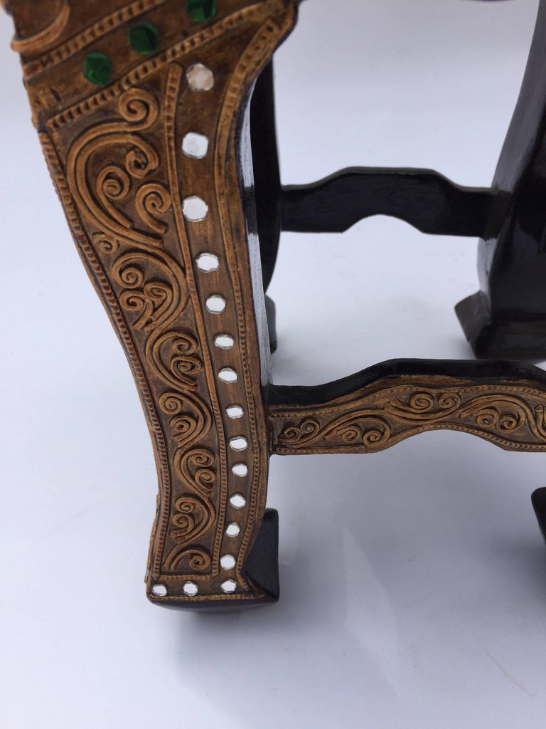 Asian Small Low Wooden Temple Gilded Table Stand For Sale at 1stDibs table for temple, temple