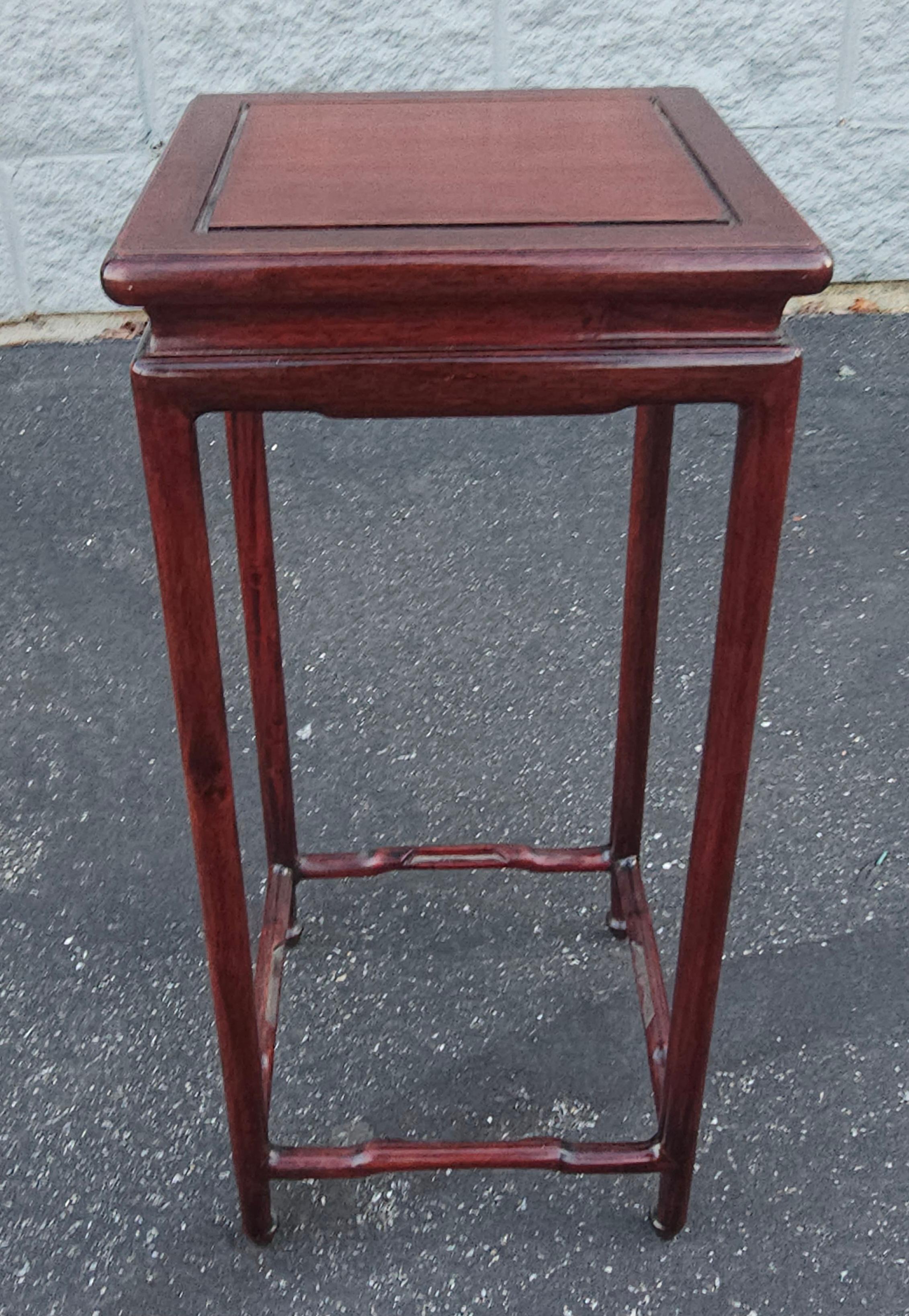 Modern Asian Solid Rosewood Ming Plant Stand, Display Pedestal or Candle Stand For Sale