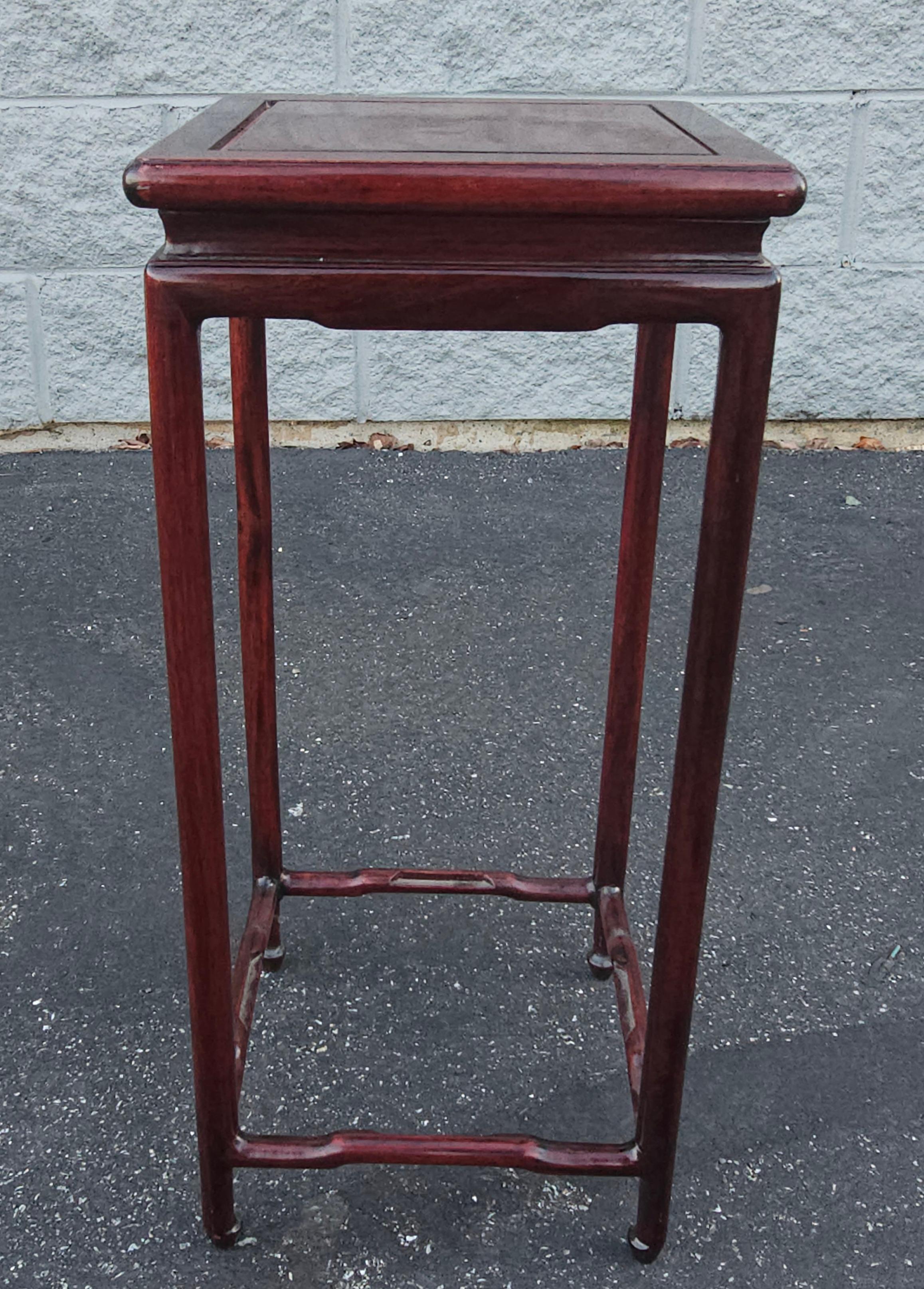 American Asian Solid Rosewood Ming Plant Stand, Display Pedestal or Candle Stand For Sale