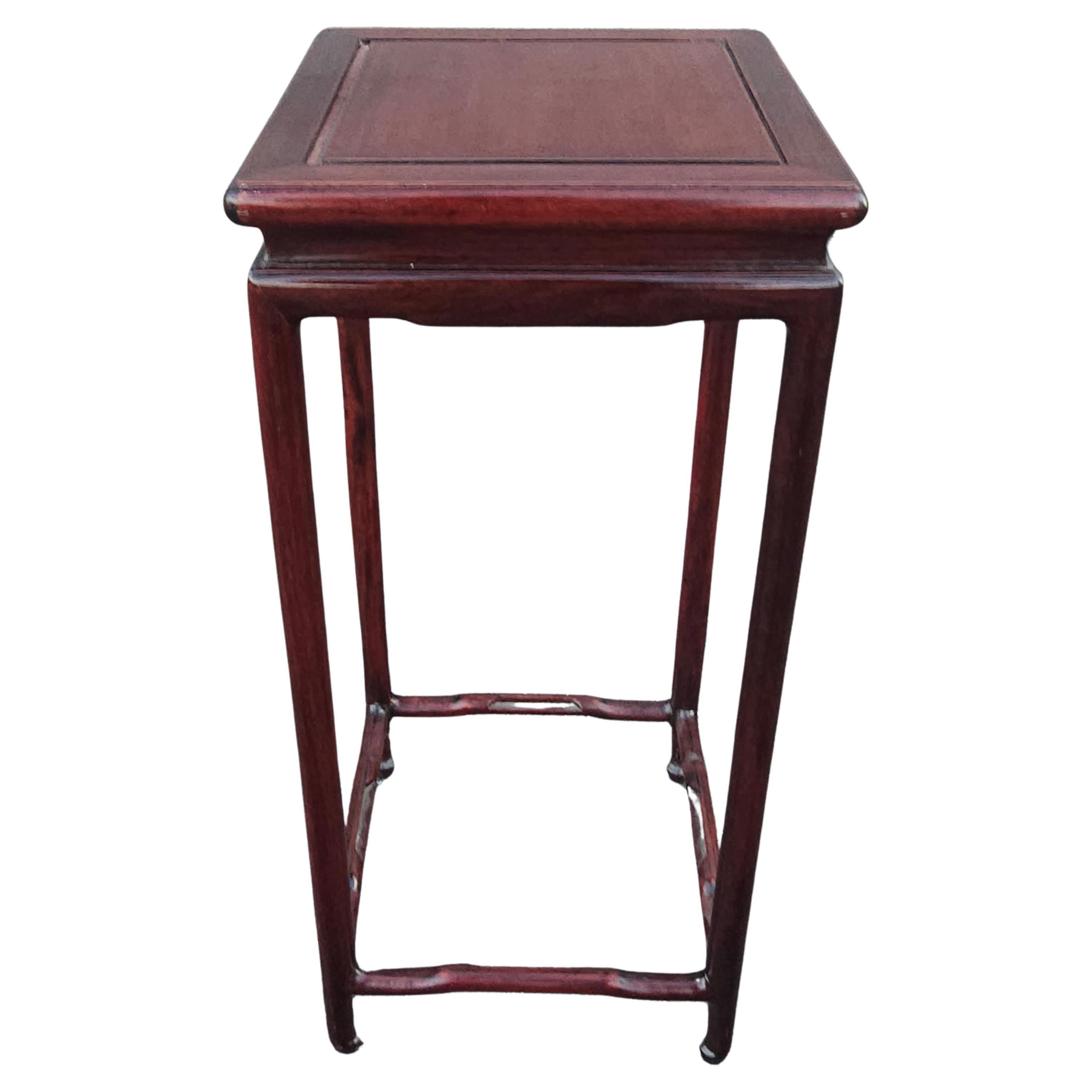 Asian Solid Rosewood Ming Plant Stand, Display Pedestal or Candle Stand For Sale