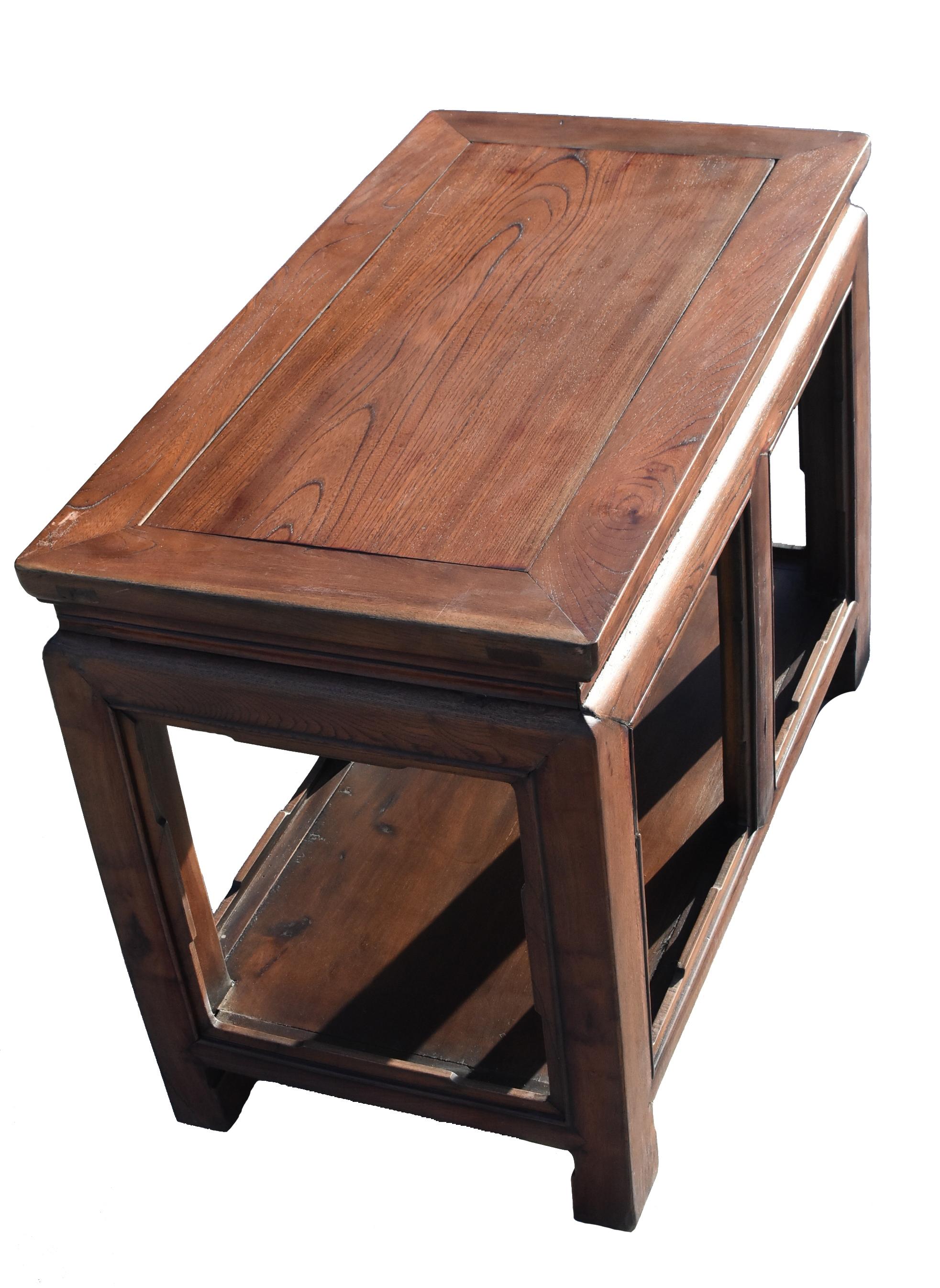 Banc de table asiatique en bois massif de style Ming en vente 10