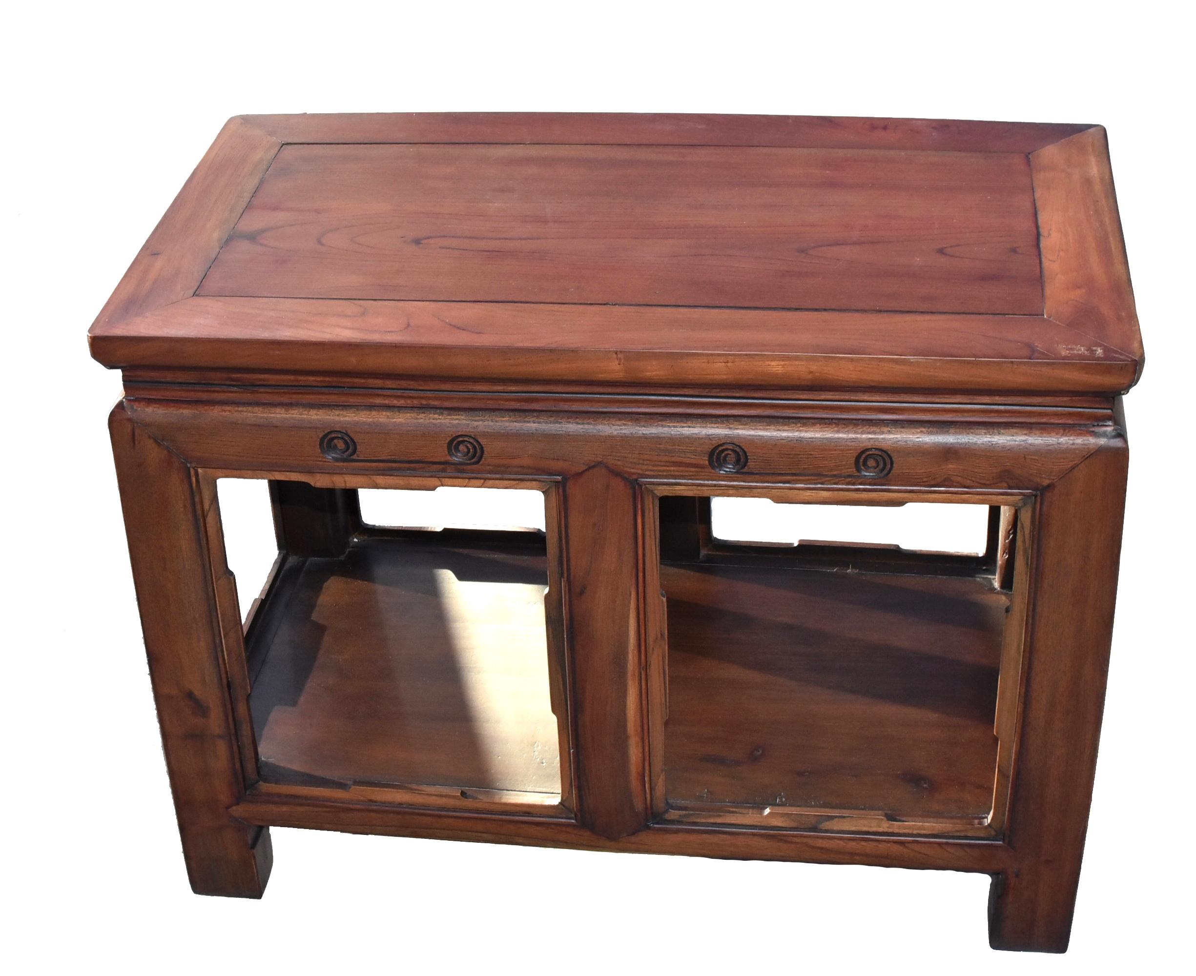 Banc de table asiatique en bois massif de style Ming en vente 11