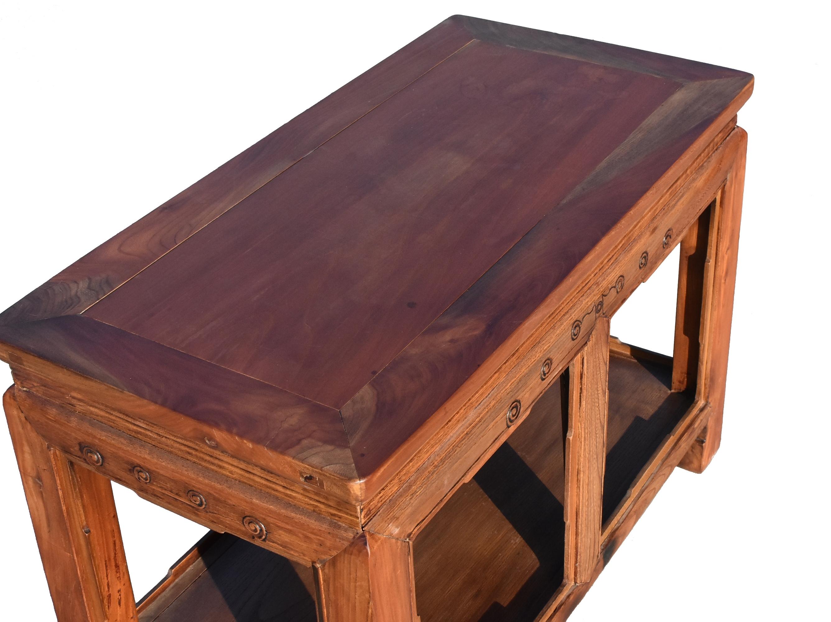 Asian Solid Wood Ming Style Table Bench In New Condition For Sale In Somis, CA