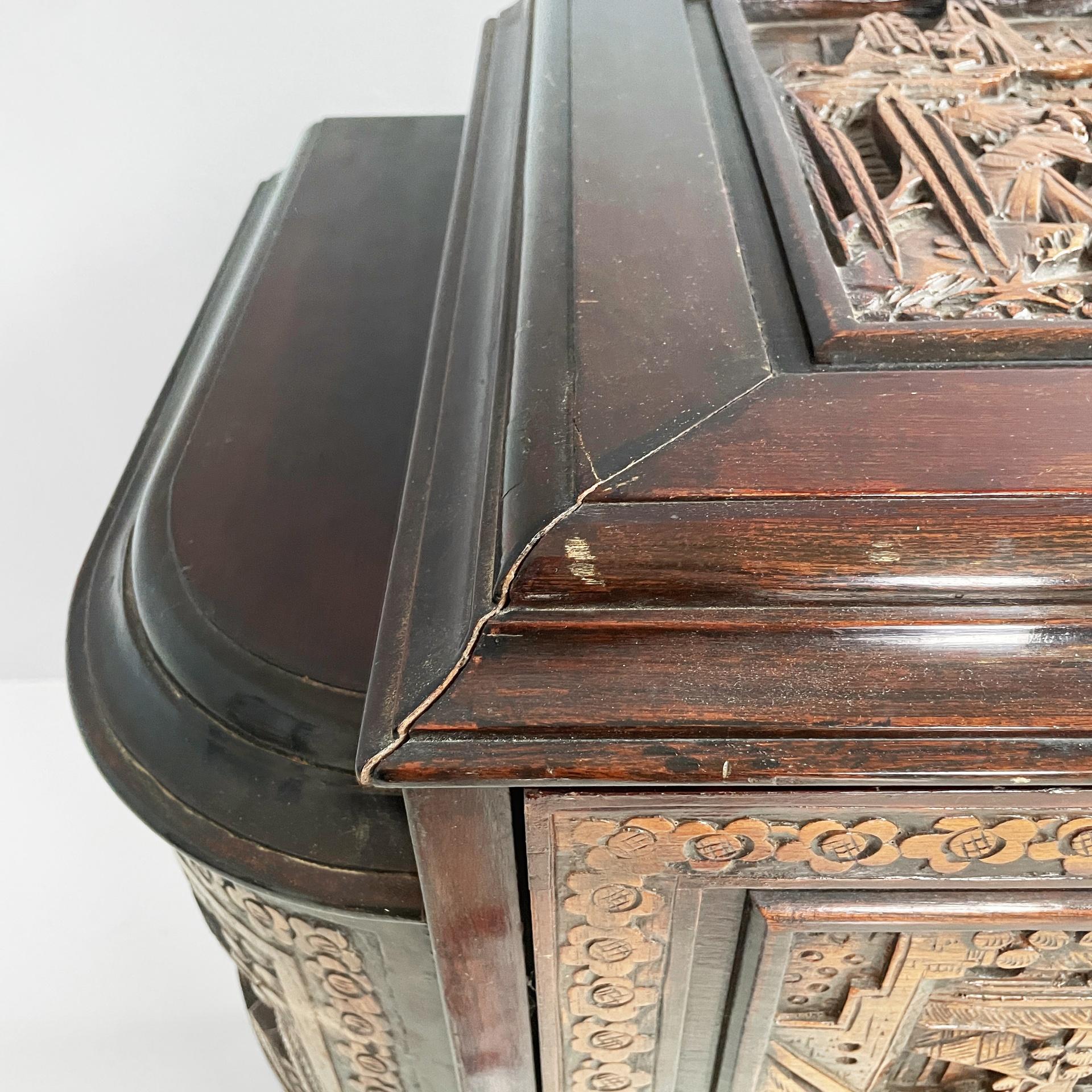 Mueble bar Art Decó de estilo asiático con incrustaciones de madera, años 30 en venta 6