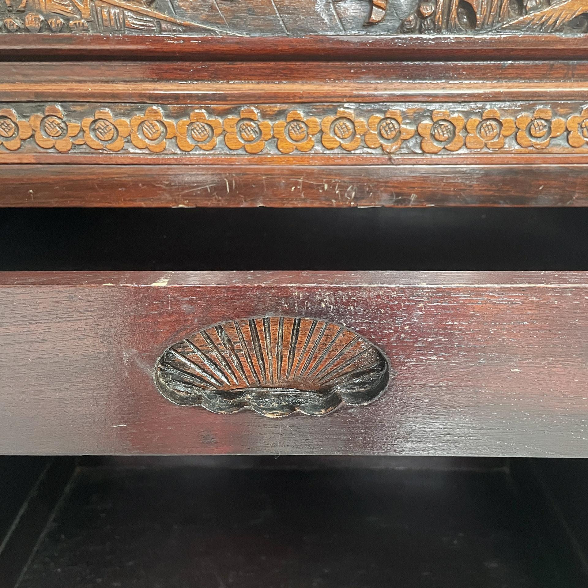 Mueble bar Art Decó de estilo asiático con incrustaciones de madera, años 30 en venta 8