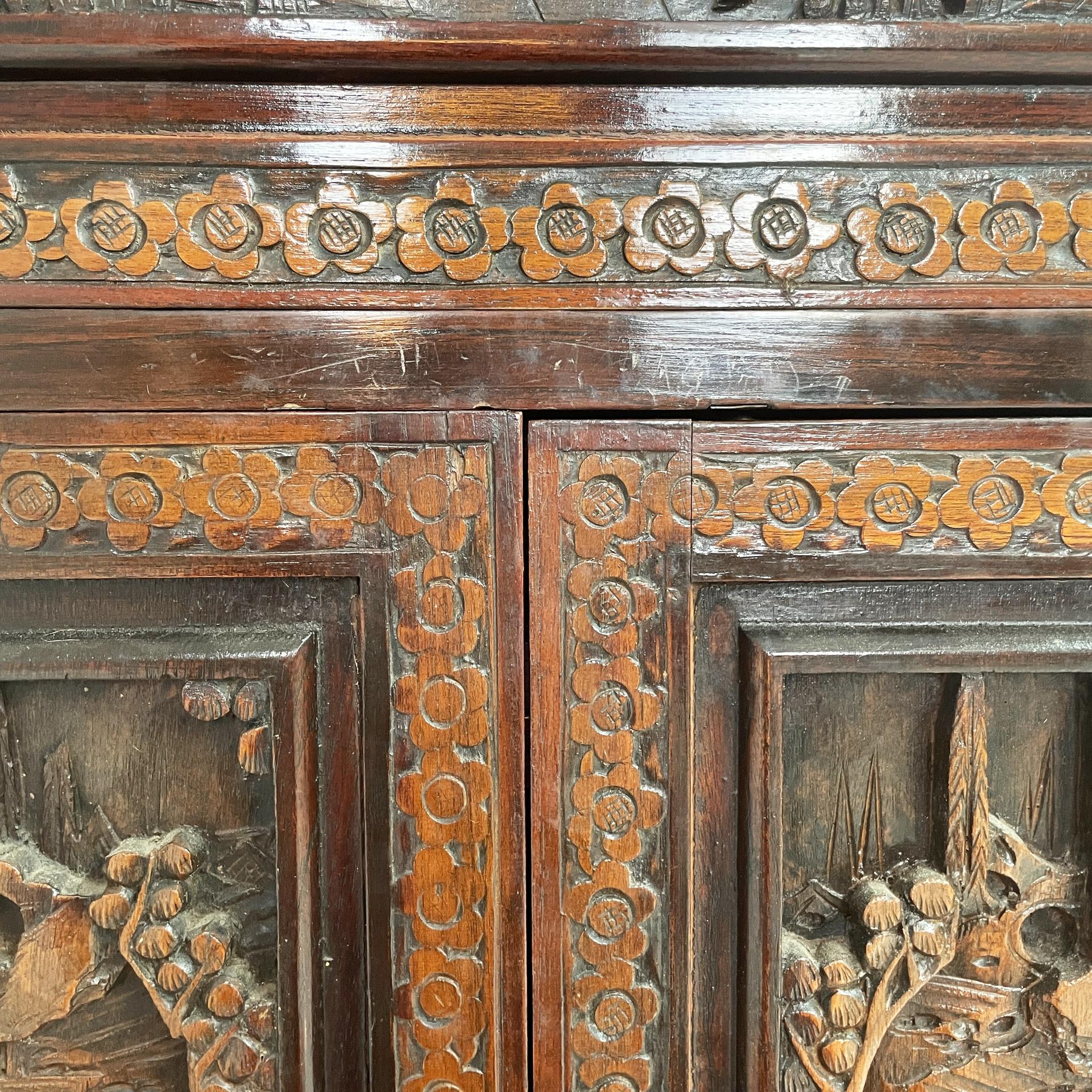 Mueble bar Art Decó de estilo asiático con incrustaciones de madera, años 30 en venta 9