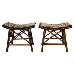 Asian Style Bamboo Stools for Pier One, A Pair