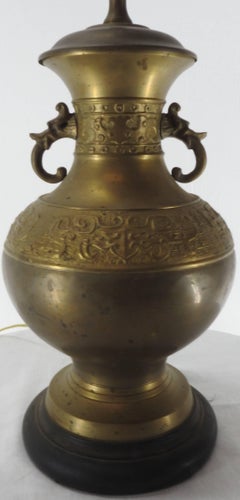 Asian Style Brass Lamp, Mid-19th Century