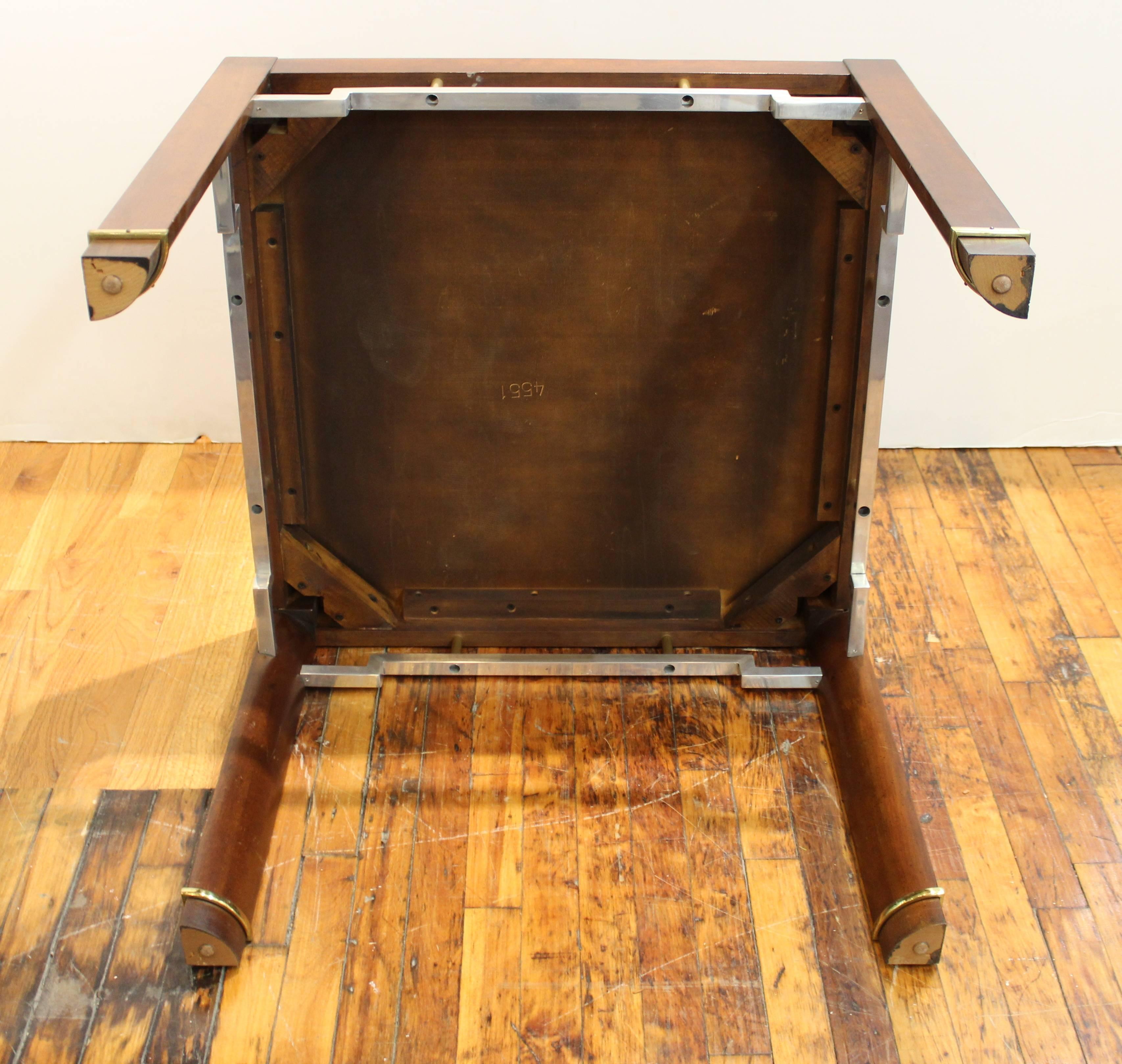 Asian Style Centre or Side Table in Wood and Metal For Sale 7