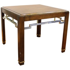 Table centrale ou d'appoint de style asiatique en bois et métal